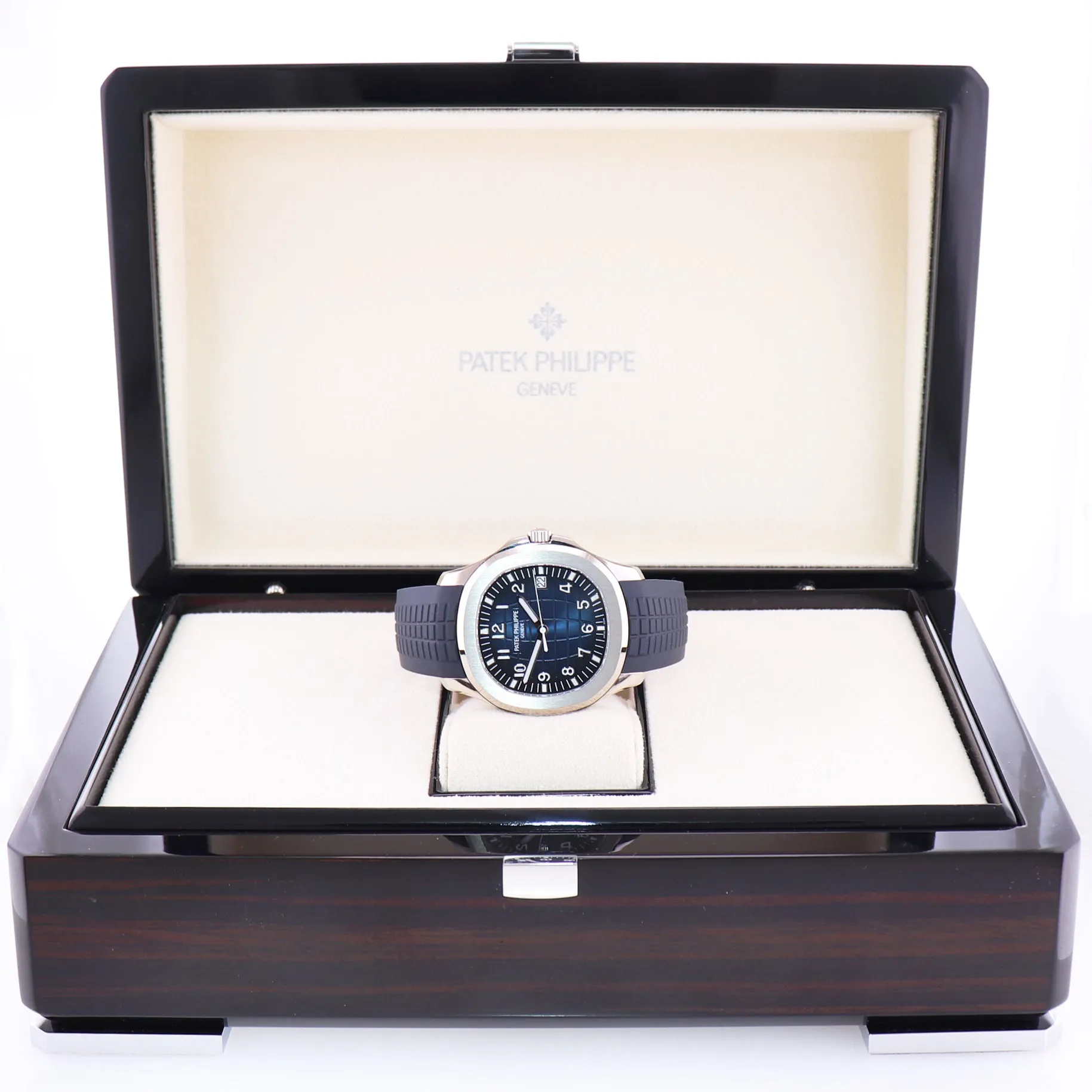 2022 PAPERS 5168G Patek Philippe Aquanaut White Gold Midnight Blue Rubber Watch