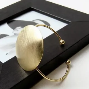 2023 Korean Open Brushed Big Round Charm Bracelets Bangles for Women Girls Geometric Open Bangles Office Lady Daily Jewelry