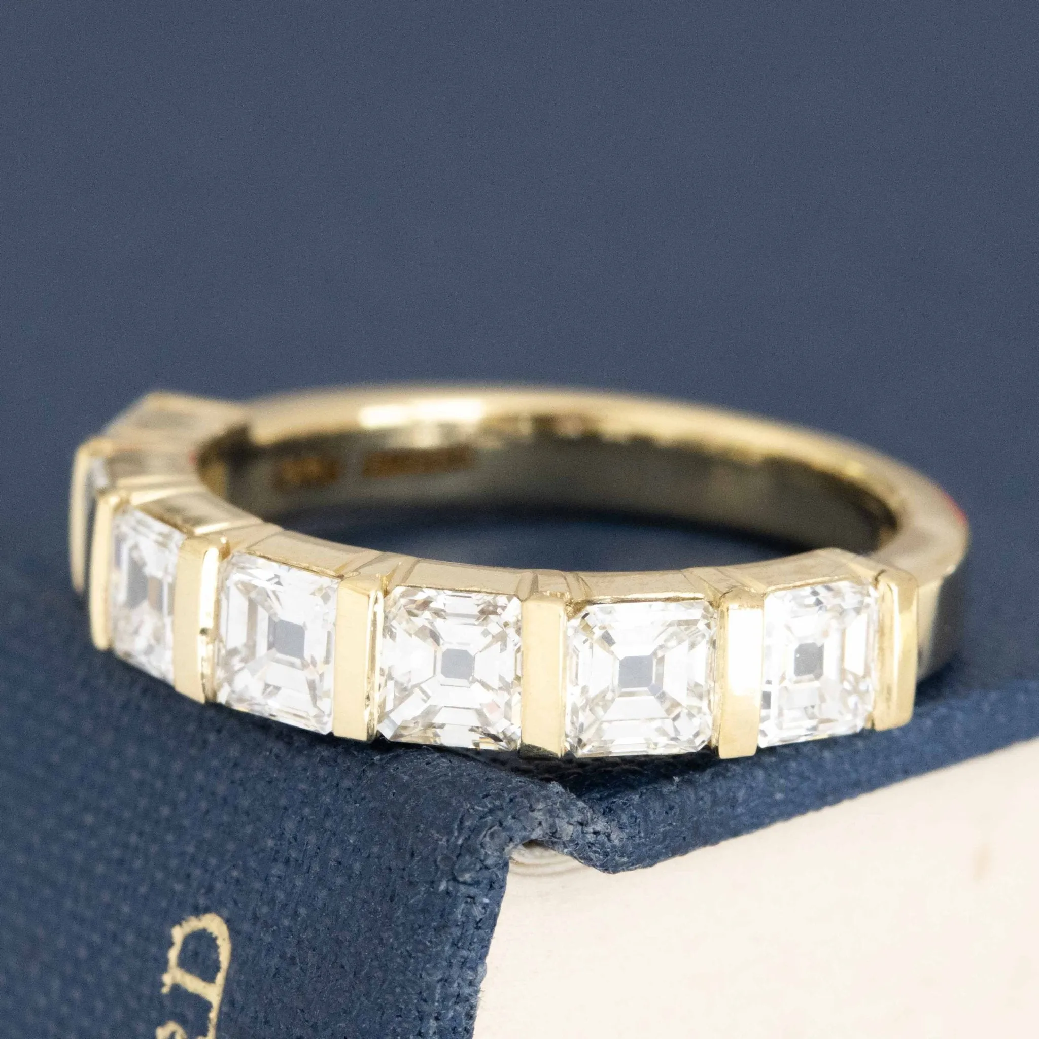 2.21ctw Asscher Cut Diamond Bar Set Band