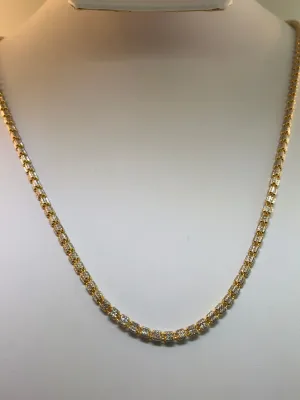 22K Two-tone Gold Necklace 22"