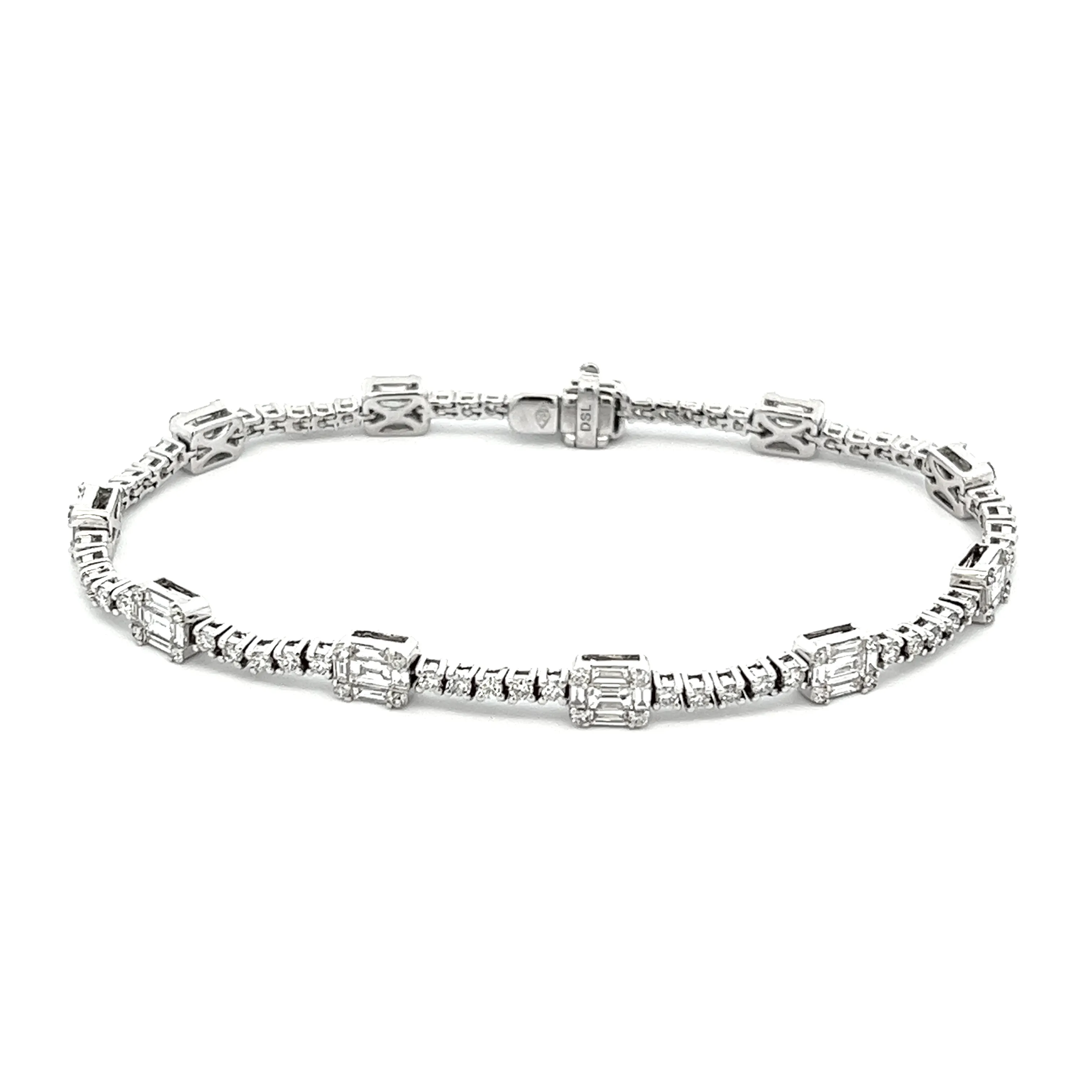 2.71ct 18k White Gold Diamond Bracelet