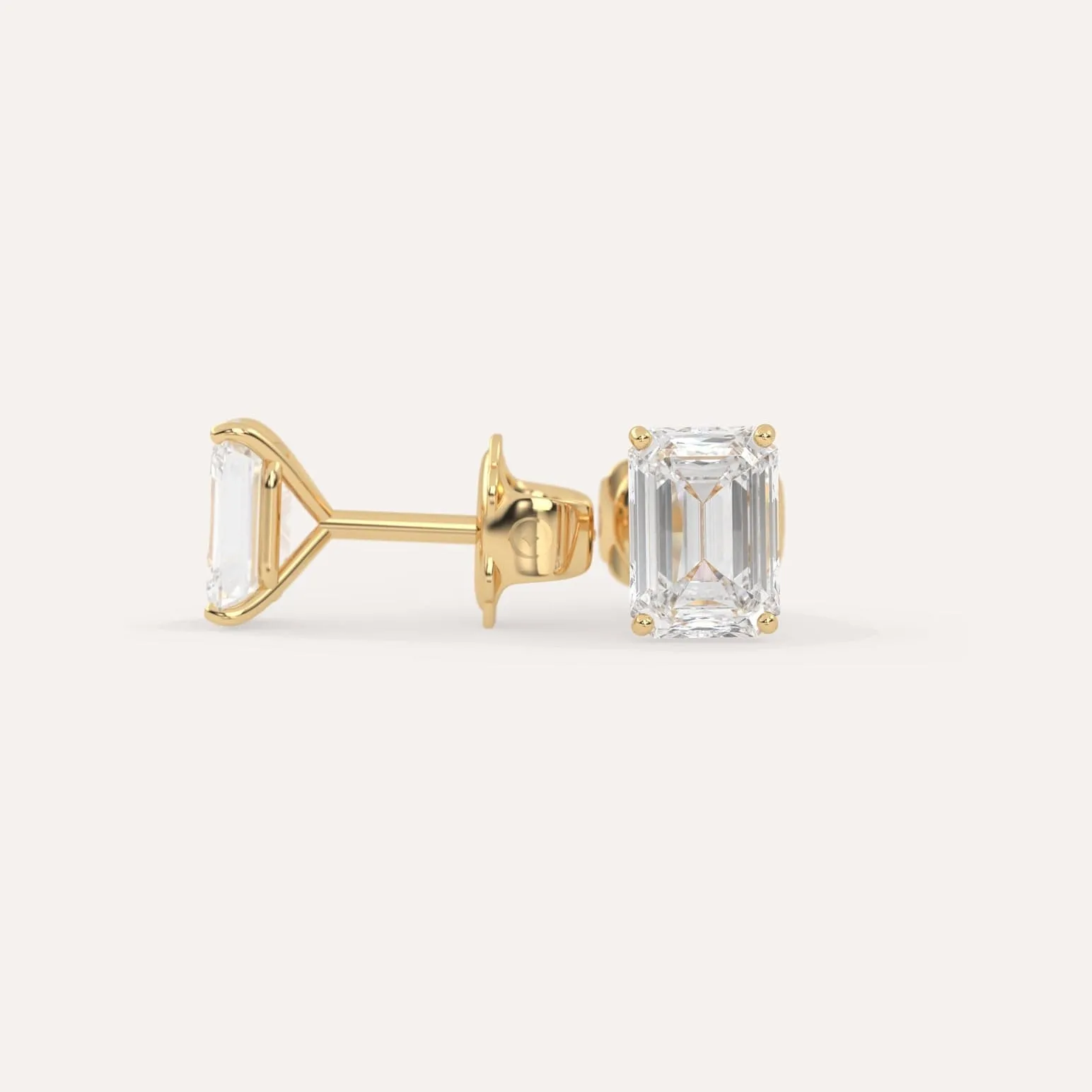 3 carat Emerald Diamond Stud Earrings LAB