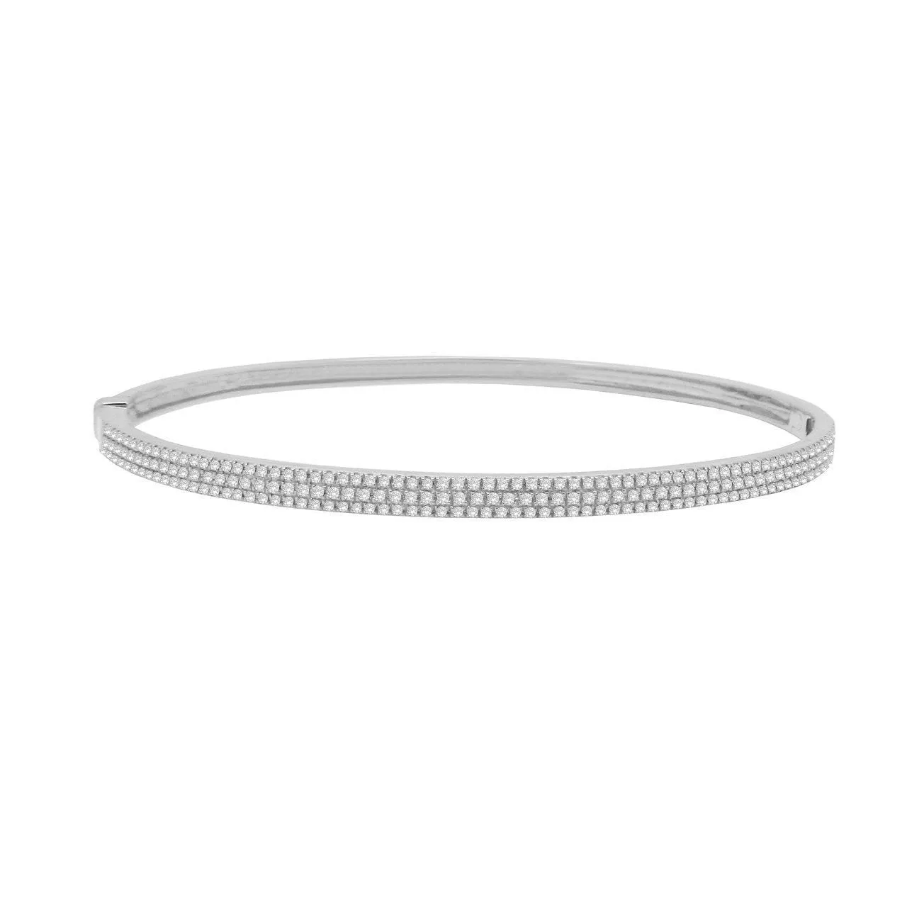 3 Row Diamond Pave Bangle