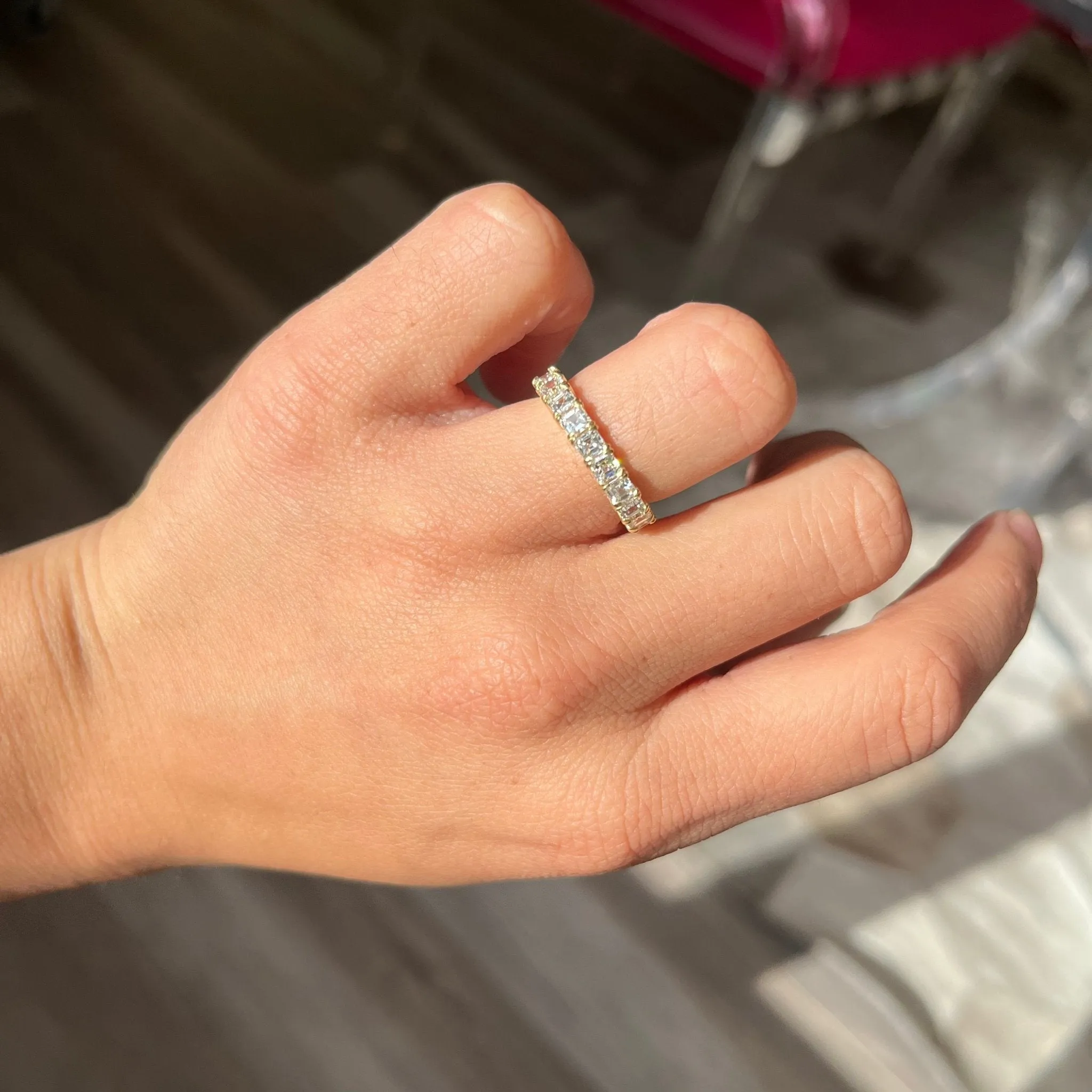 3.03ctw Asscher Cut Diamond Eternity Band
