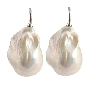 306-01-S | WILD PEARL DROP EARRINGS (WHITE ON SILVER)