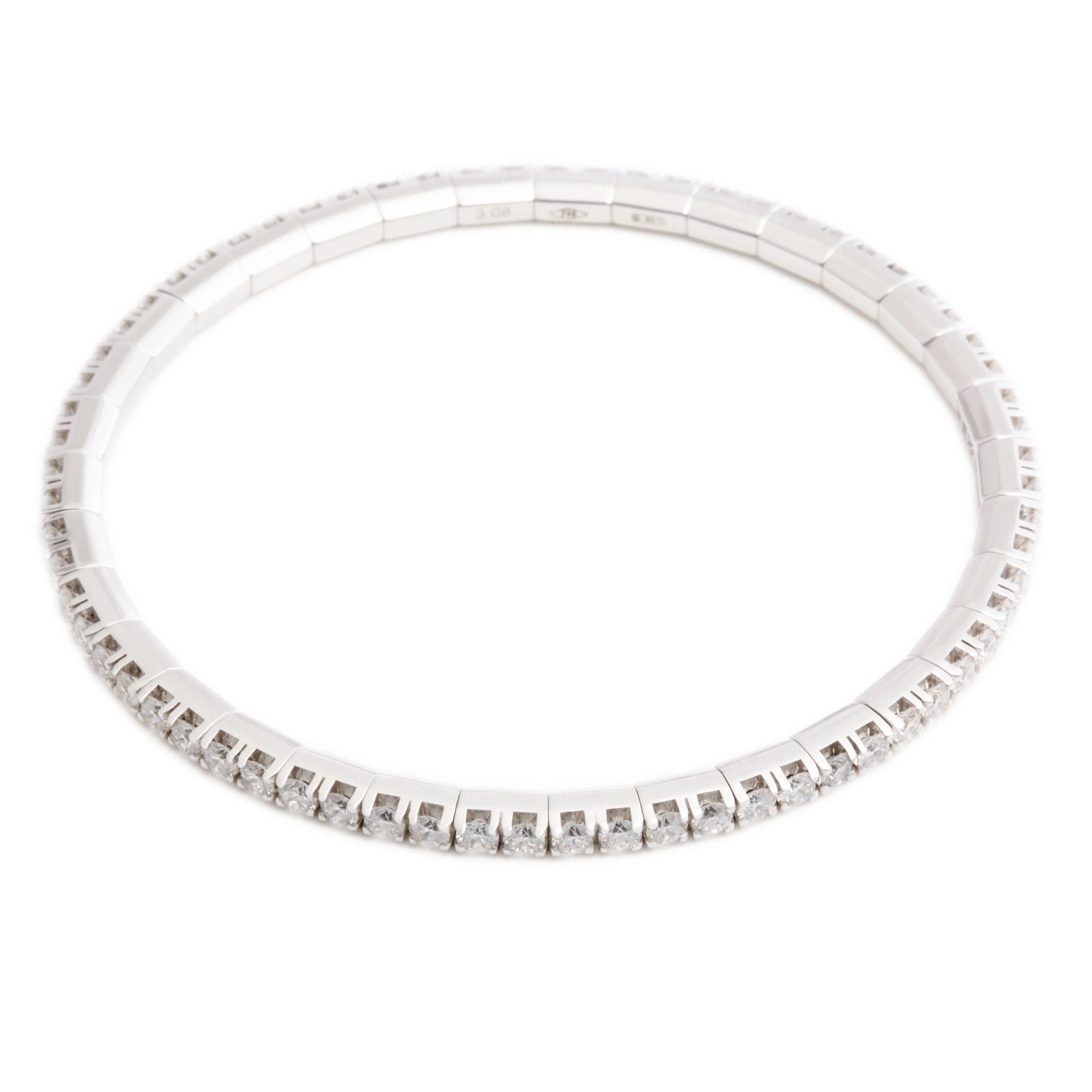 3.08ct 18k White Gold Diamond Stretch Bracelet