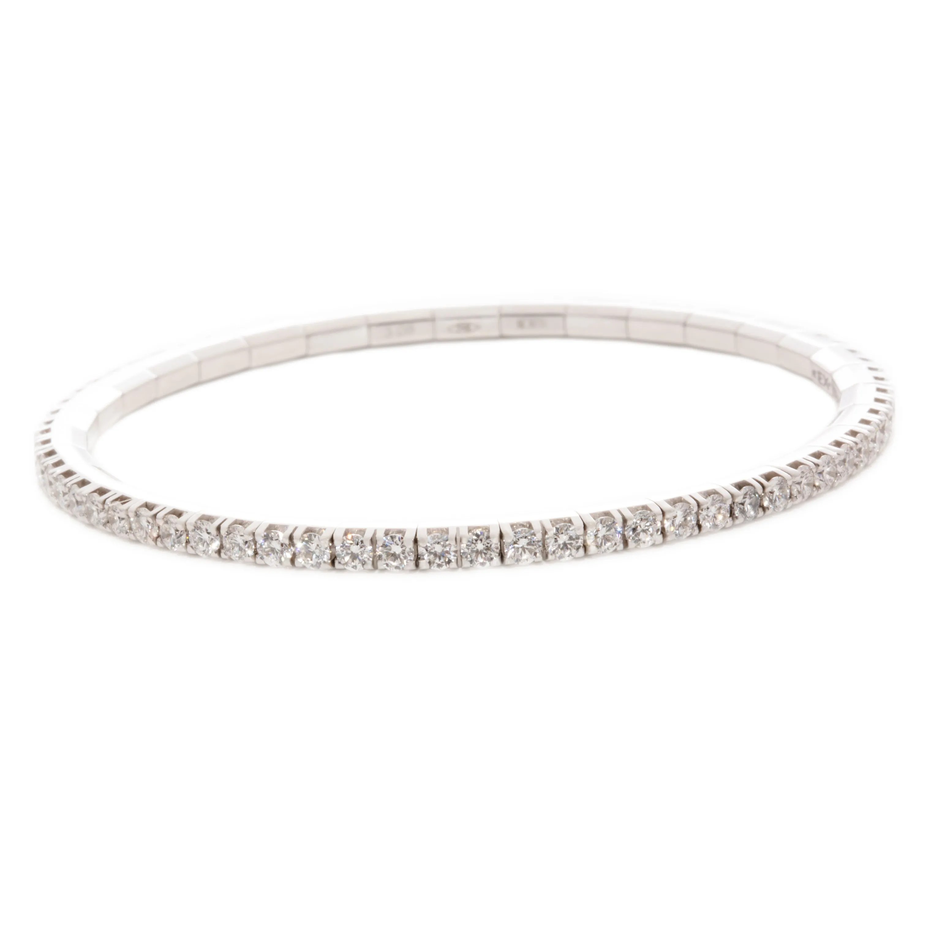 3.08ct 18k White Gold Diamond Stretch Bracelet