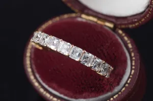 3.2CTW ASSCHER CUT ETERNITY 18K GOLD