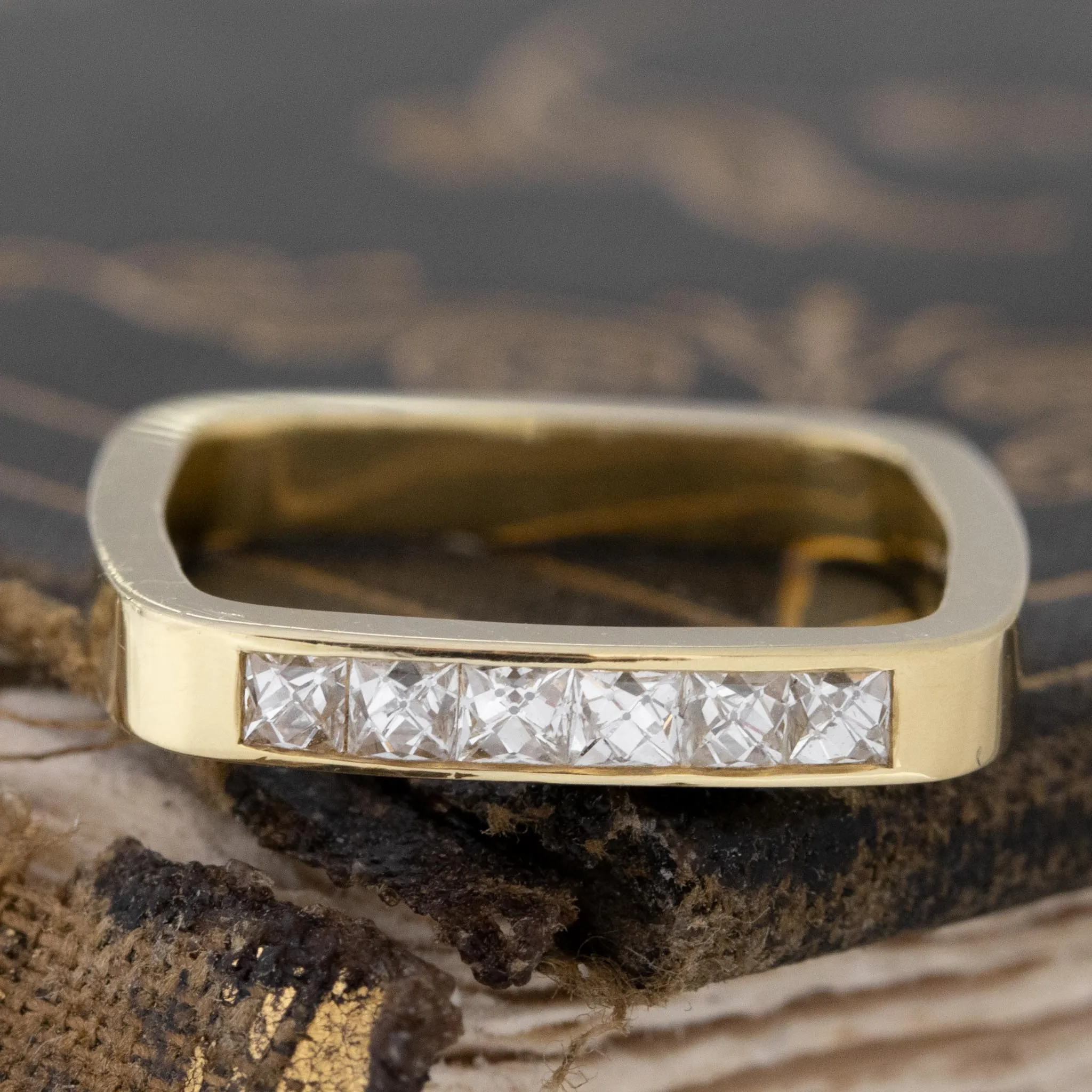 .38ctw French Cut Diamond 6-Stone Square Shank Band