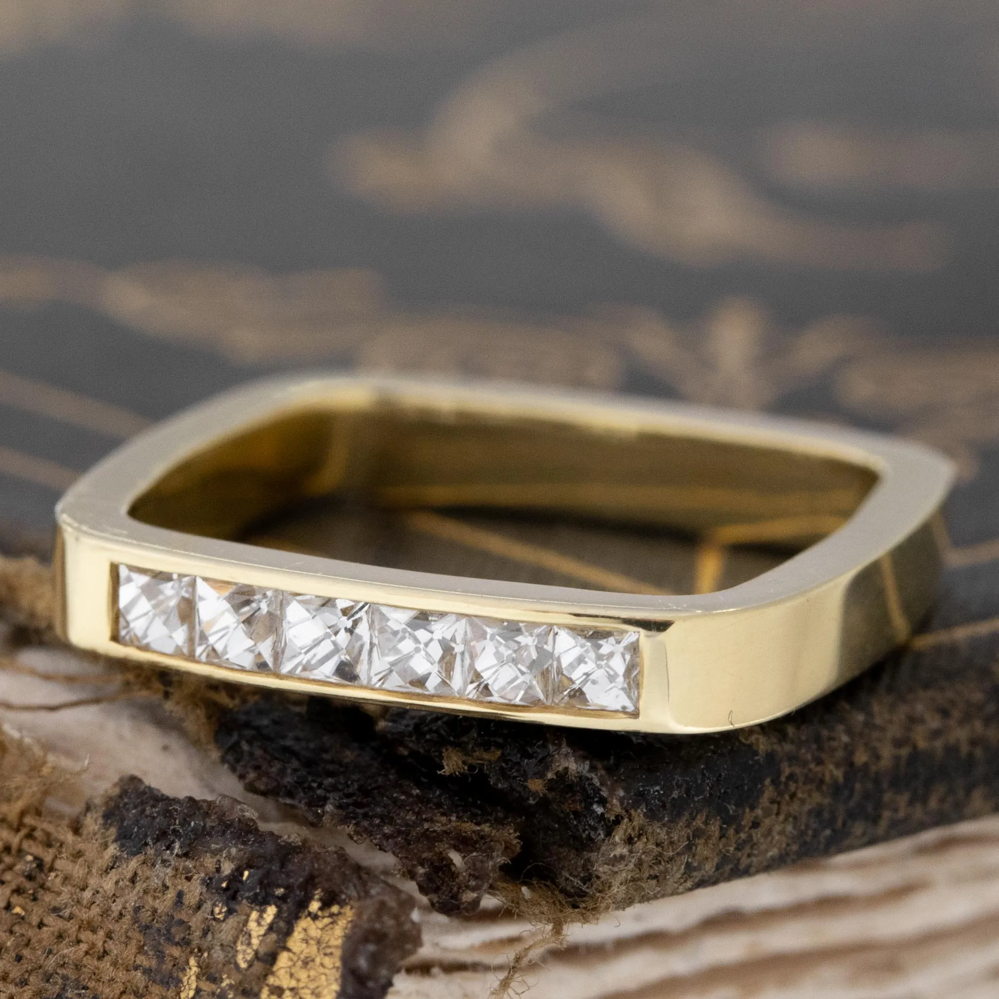 .38ctw French Cut Diamond 6-Stone Square Shank Band