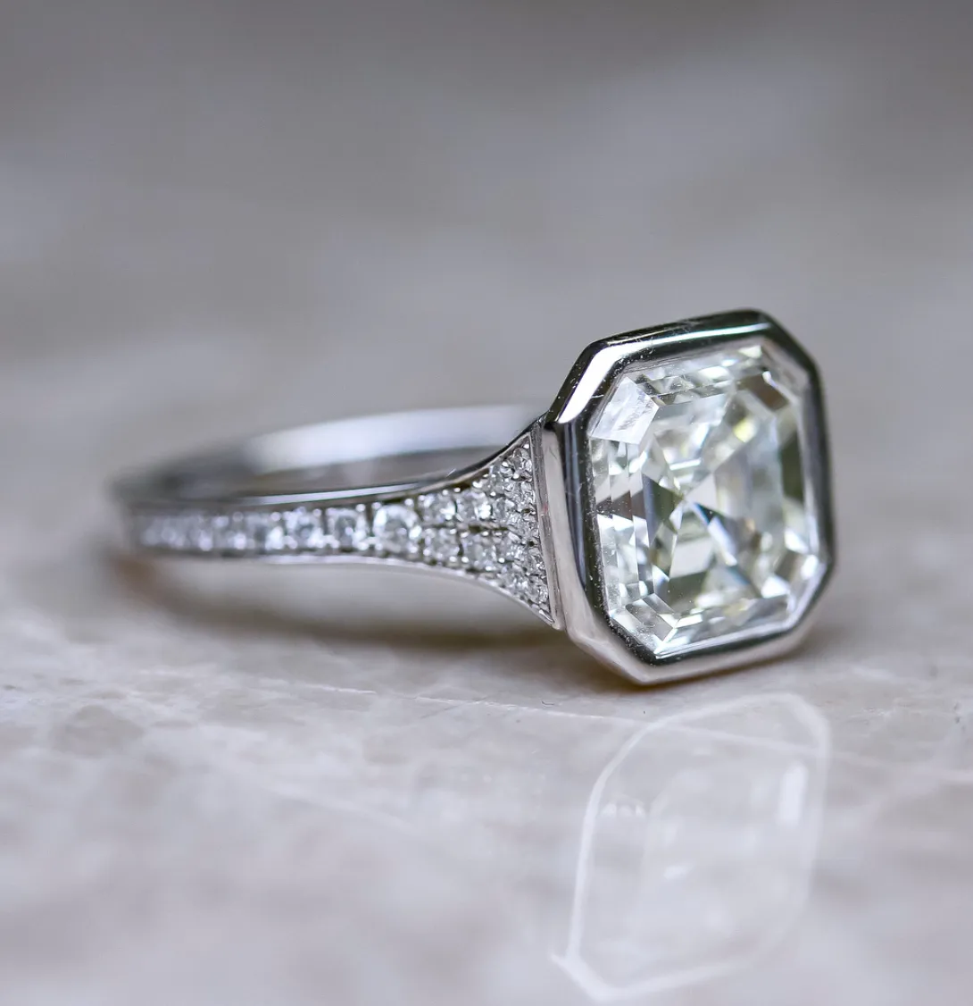 4.20 Asscher Cut Diamond Ring