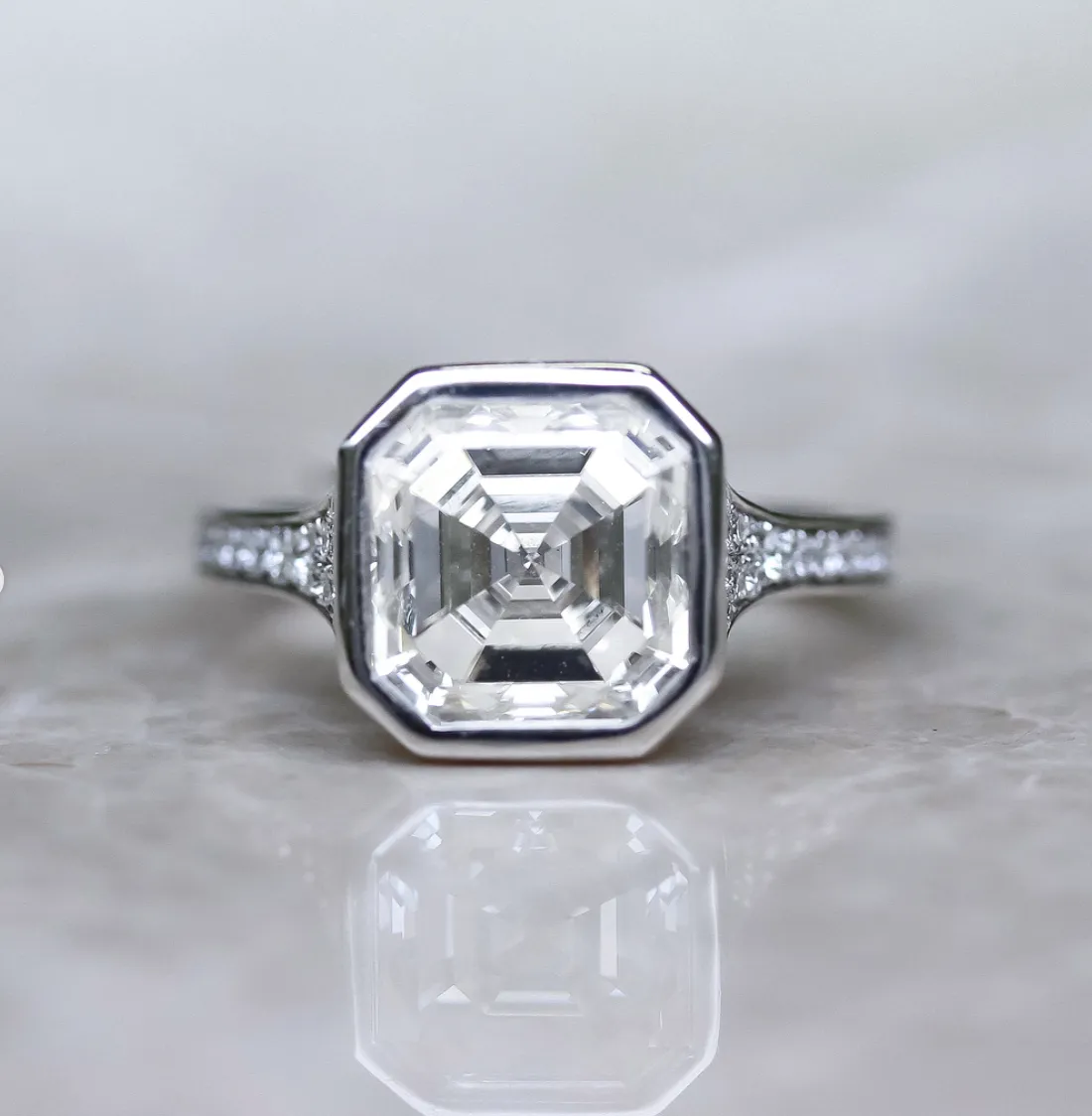 4.20 Asscher Cut Diamond Ring