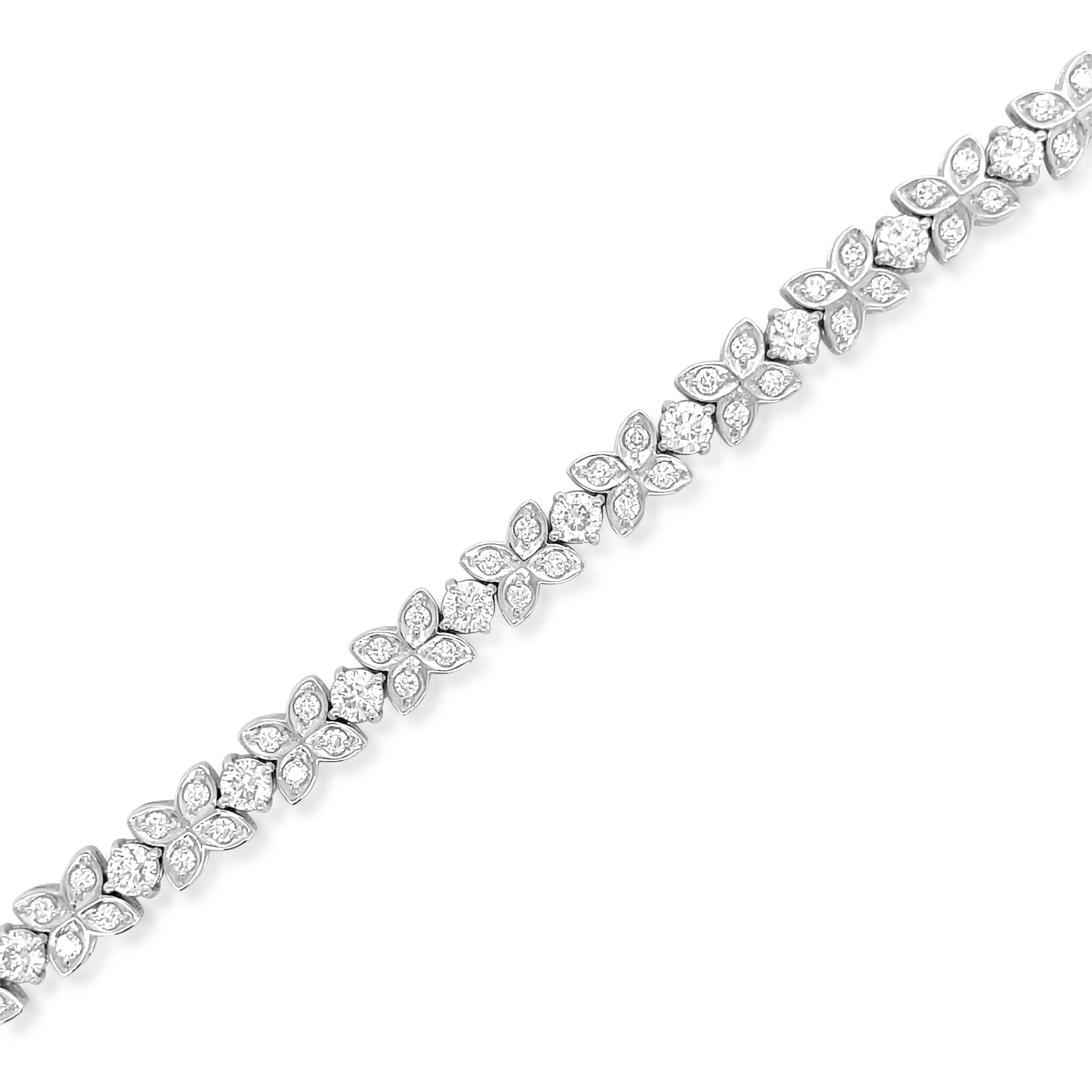 4.56 Carat Diamond Bracelet in 18k White Gold