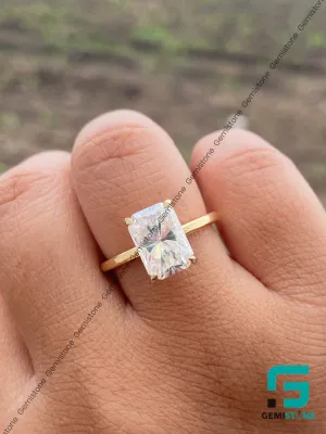 4Ct Radiant Cut Moissanite Diamond Solitaire Ring