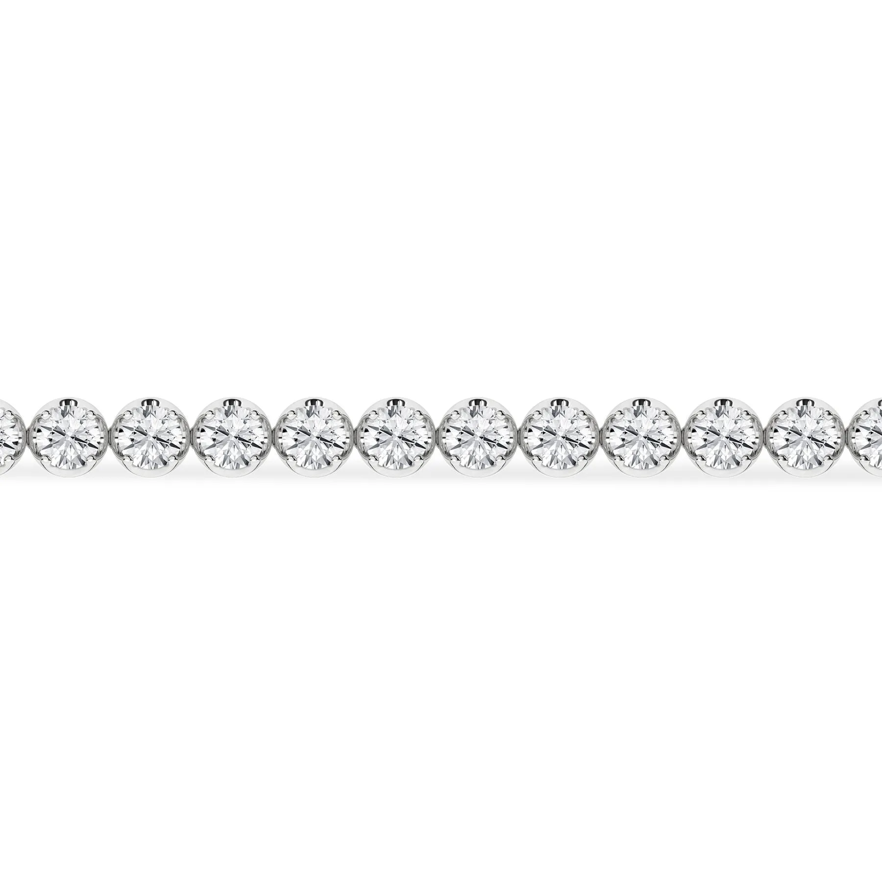 5 Carat Round Lab Grown Diamond 14K Gold Crown Prong Tennis Bracelet