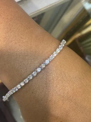 5.00 Carat Natural Diamond Tennis Bracelet G SI 14K White Gold 7'' 3 Prong Style