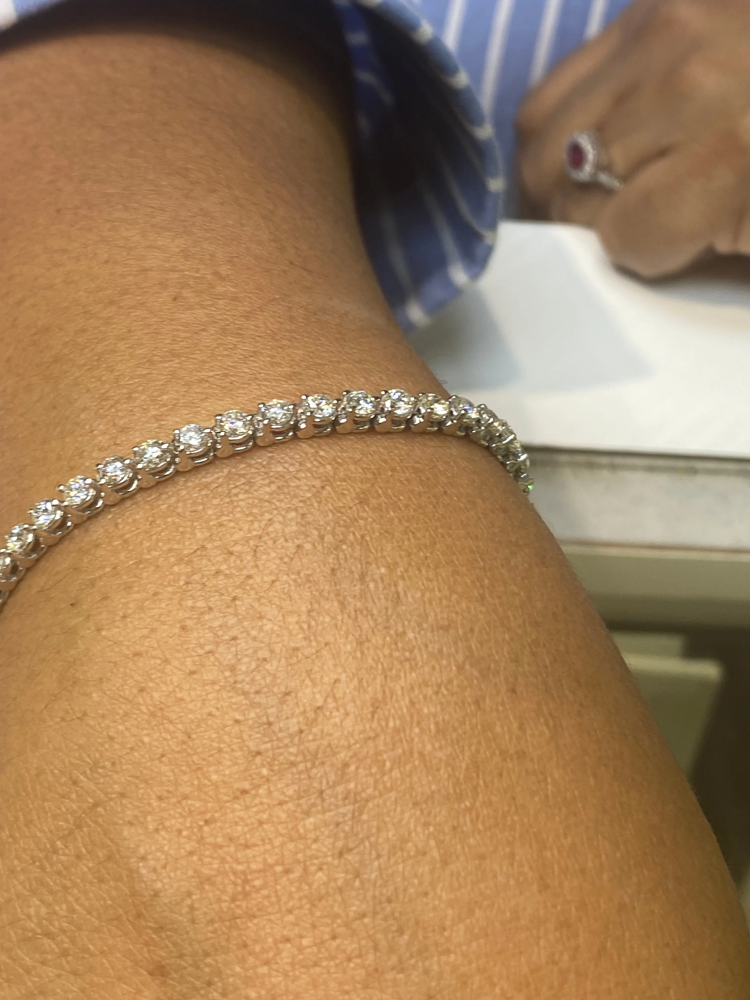 5.00 Carat Natural Diamond Tennis Bracelet G SI 14K White Gold 7'' 3 Prong Style