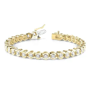 5.00 ctw Round Diamond Open Bezel Channel Set Tennis Bracelet