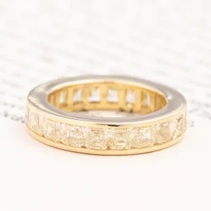 5.06ctw Fancy Yellow Asscher Cut Diamond Eternity Band