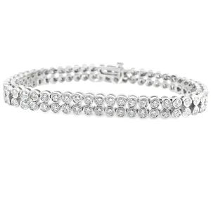 5.15ct 14k White Gold Diamond Bezel Bracelet