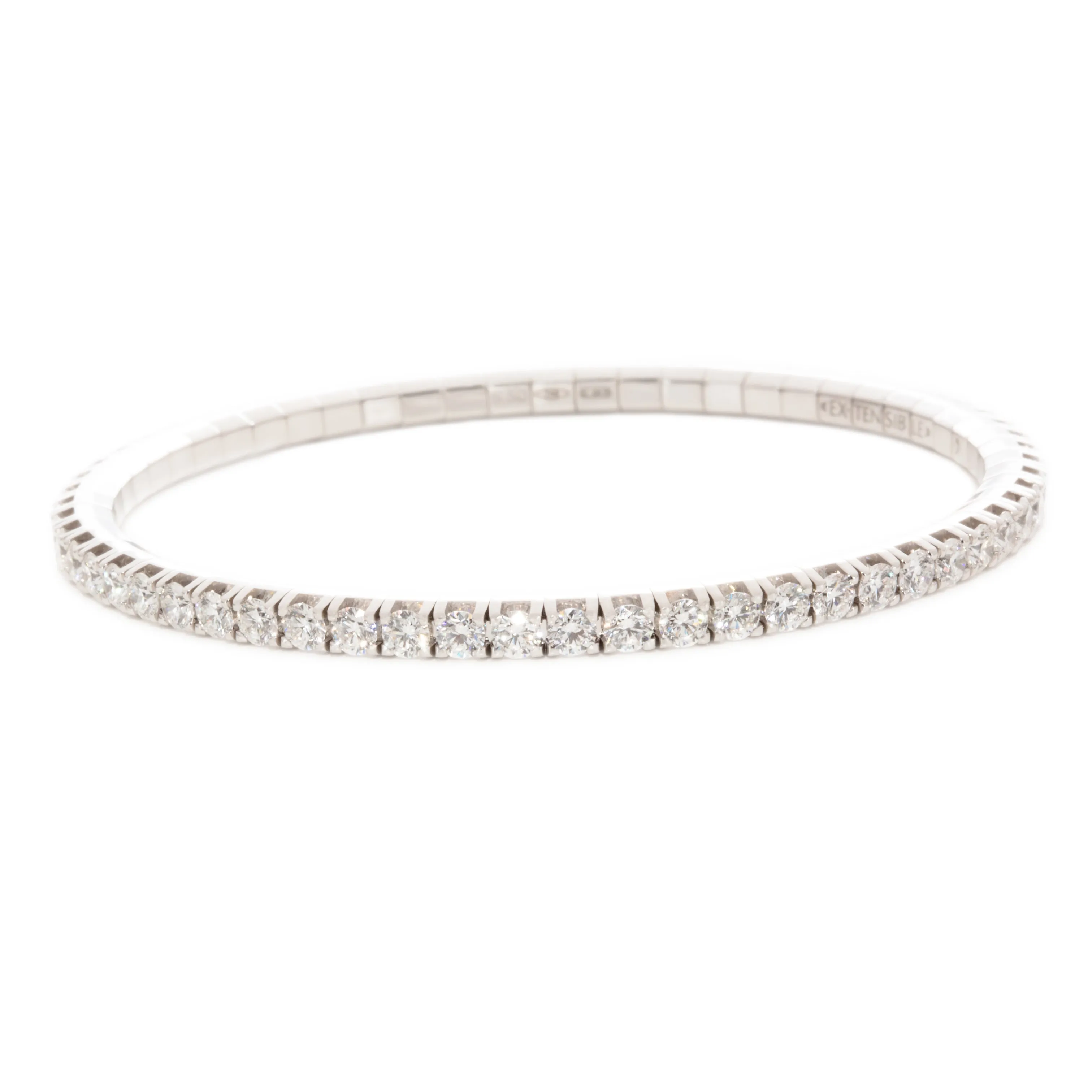 5.50ct 18k White Gold Diamond Stretch Bracelet