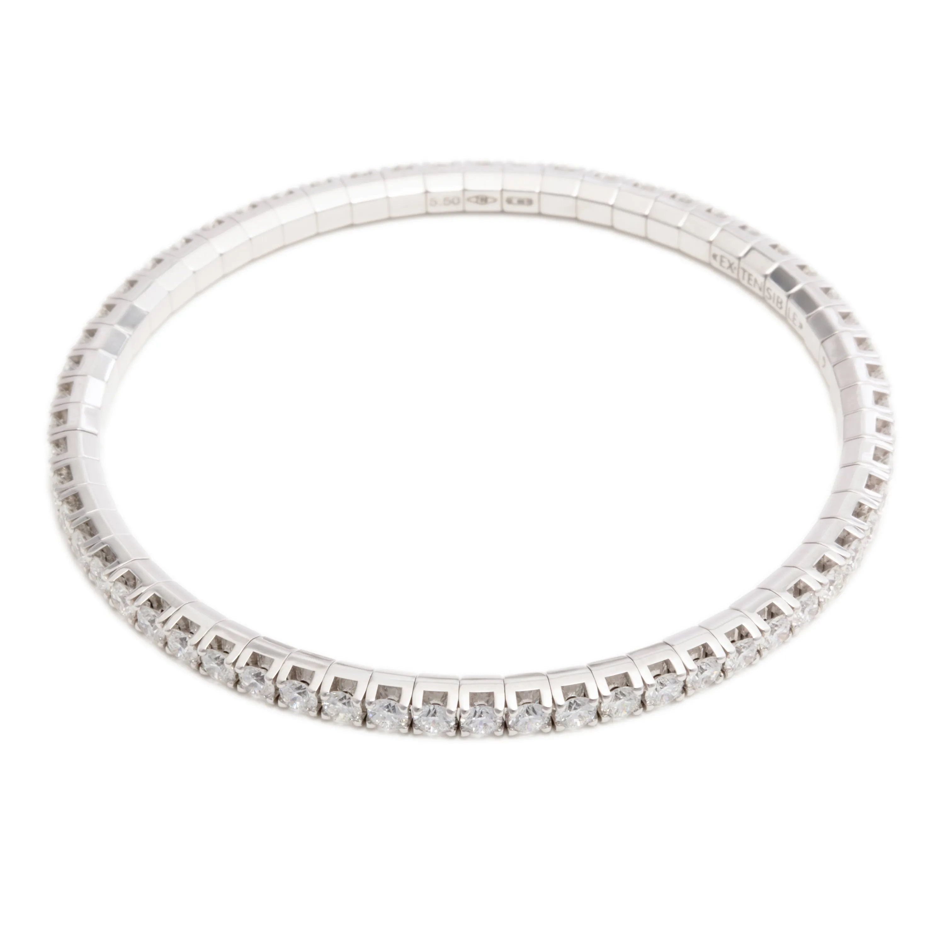 5.50ct 18k White Gold Diamond Stretch Bracelet