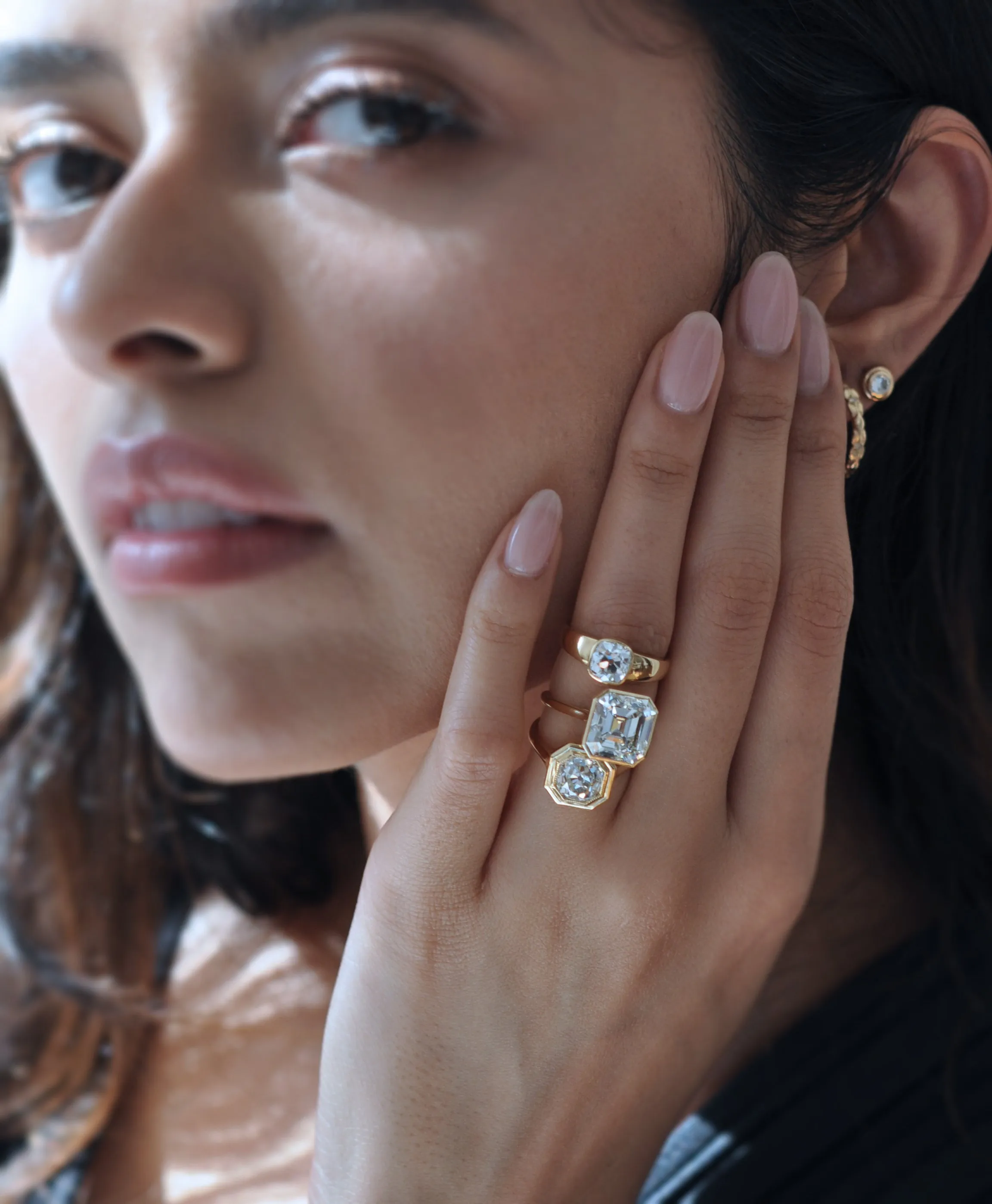 6.24 Carat Aria Vintage Asscher Cut Bezel Ring