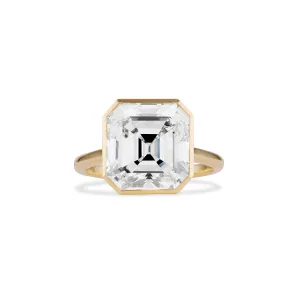 6.24 Carat Aria Vintage Asscher Cut Bezel Ring