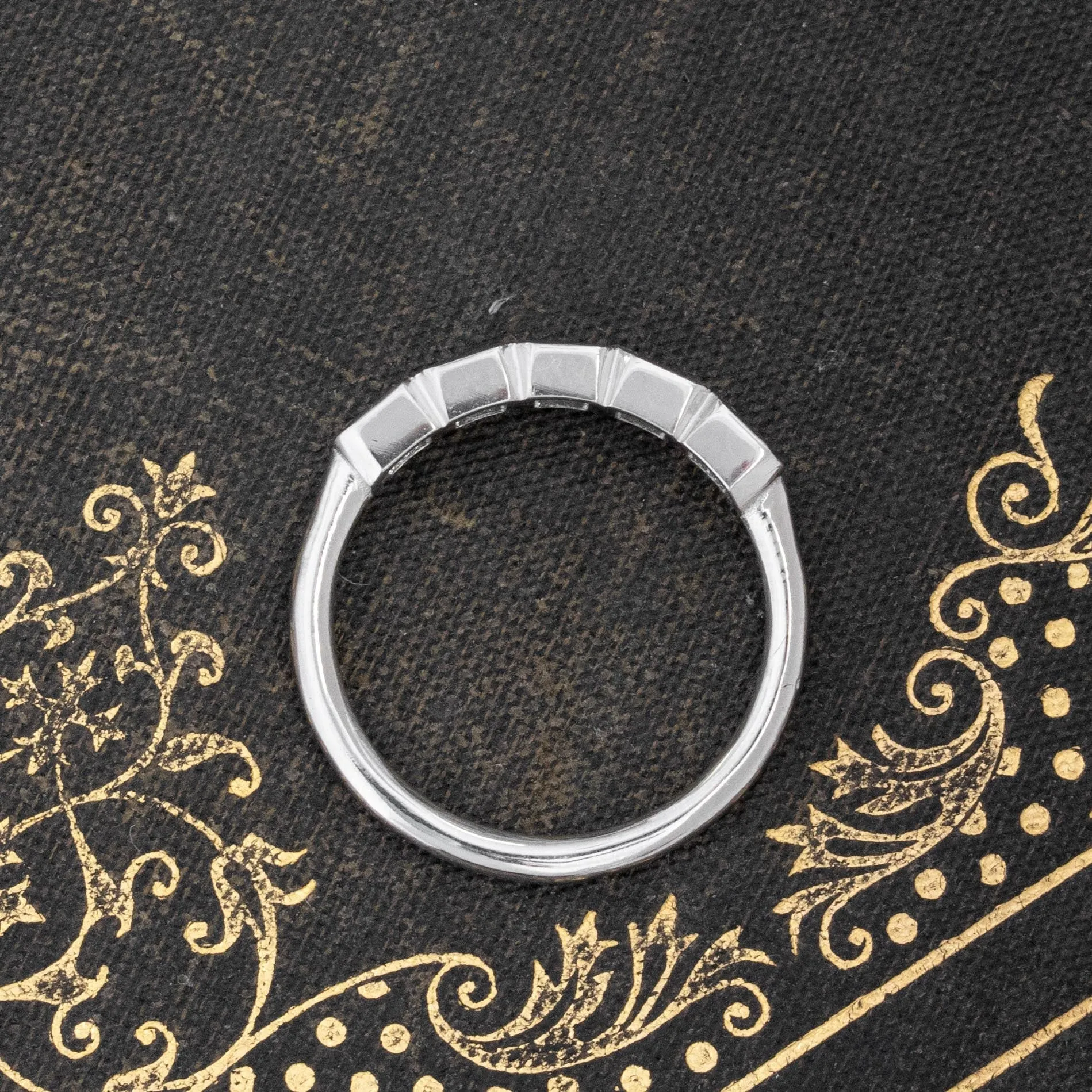 .73ctw Asscher Cut Diamond Bezel 5-Stone Band