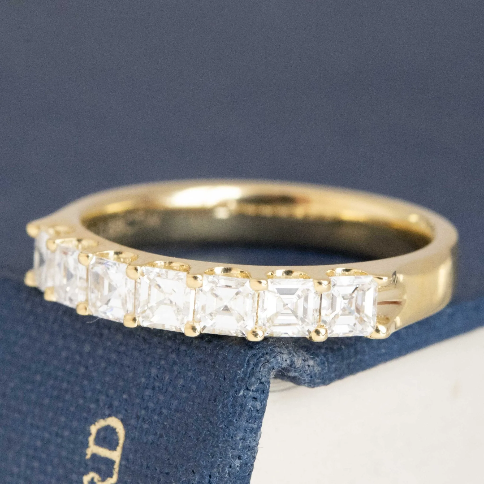 .88ctw Asscher Cut Diamond 7-Stone Band