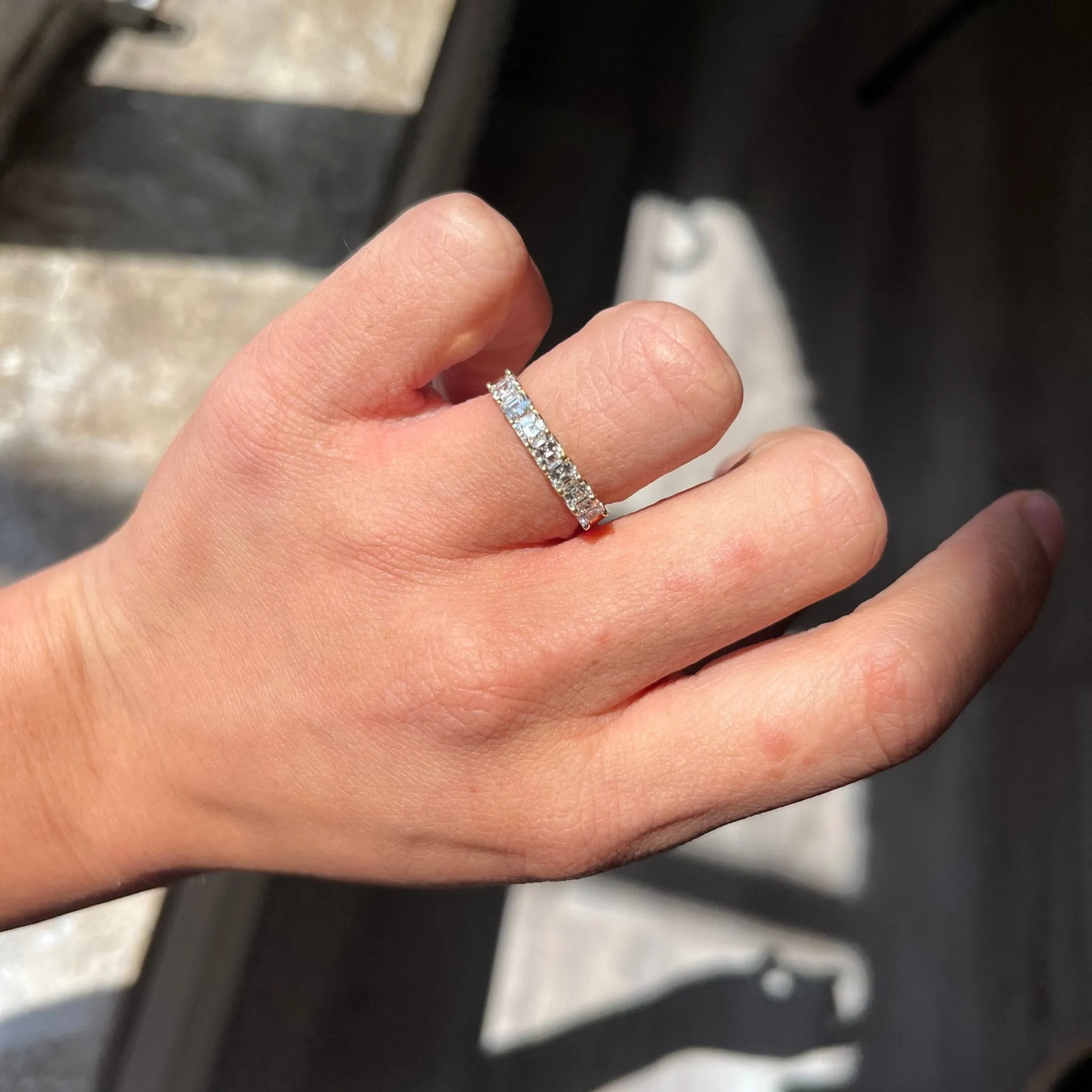 .88ctw Asscher Cut Diamond 7-Stone Band