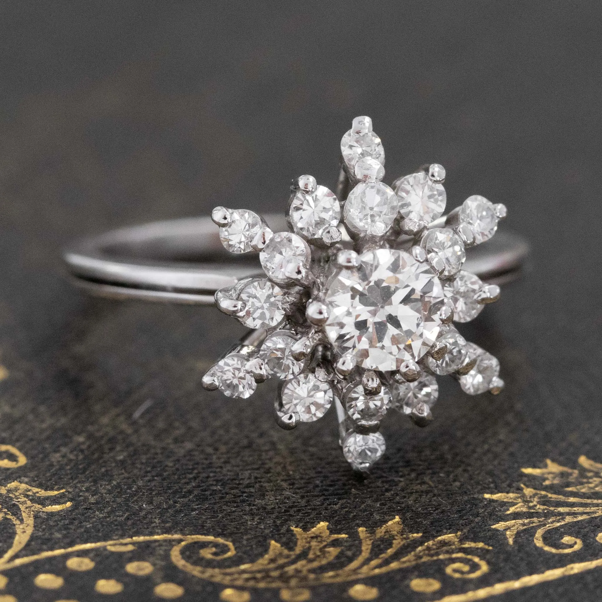 .88ctw Transitional Cut Diamond Snowflake Ring
