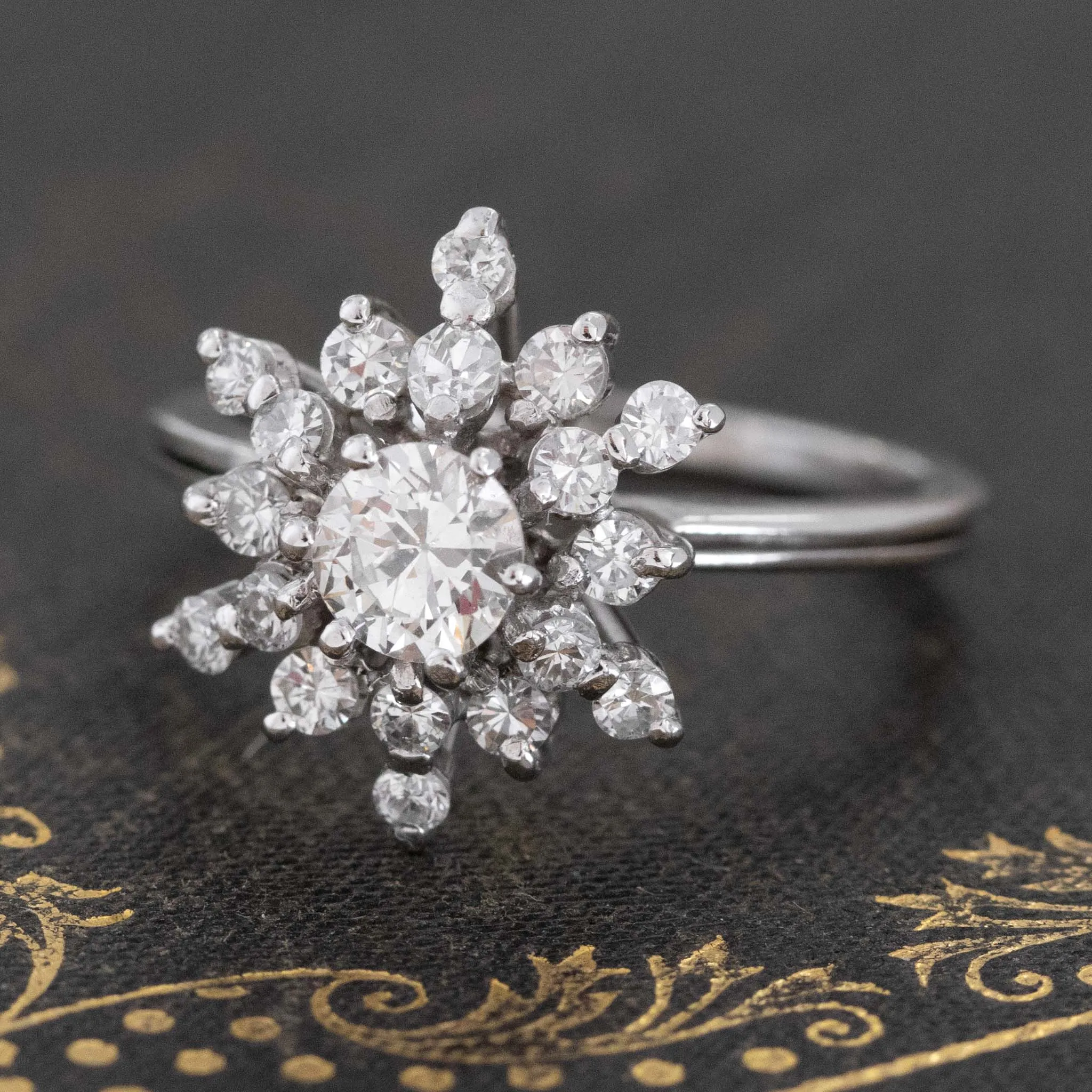 .88ctw Transitional Cut Diamond Snowflake Ring