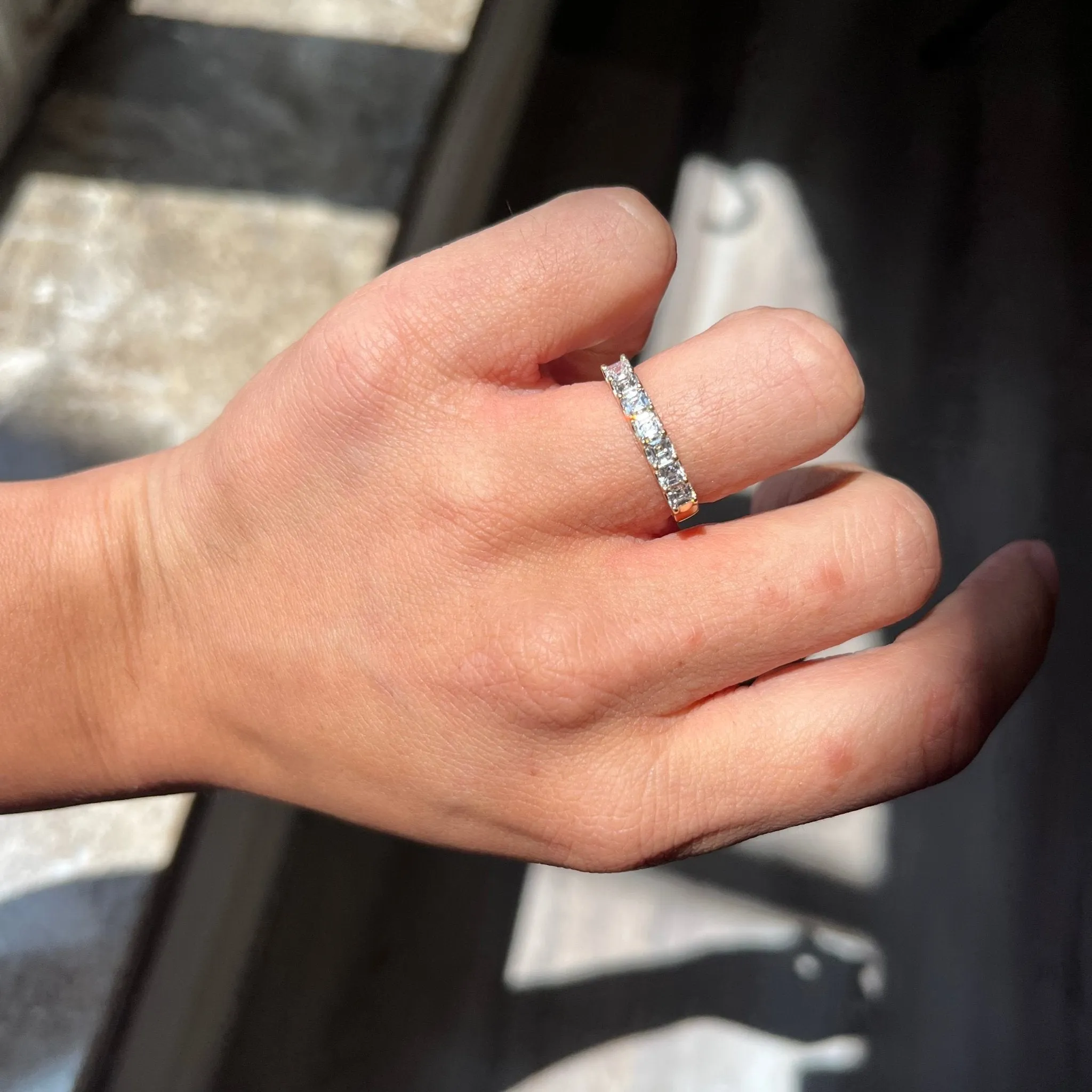 .90ctw Asscher Cut Diamond 7-Stone Band