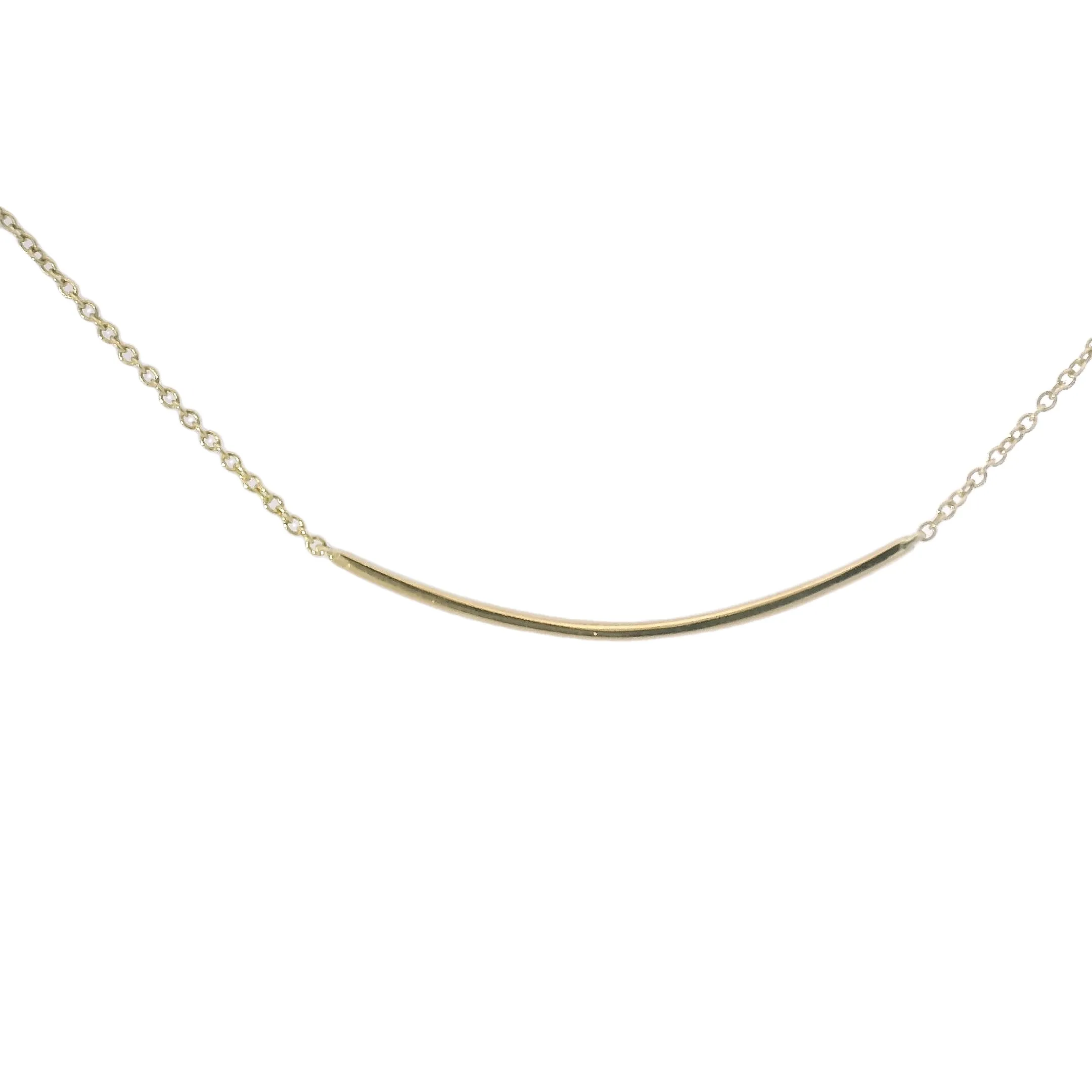 A. Link Yellow Gold Diamond Bar Necklace