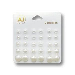 AJ Pearl Earring Combo (15 Pairs)
