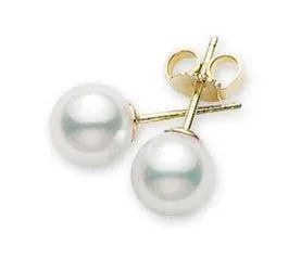 Akoya Pearl Stud Earrings A  7x7.5mm