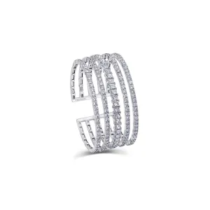 Almasaty Princess & Round Diamonds Cuff bracelet
