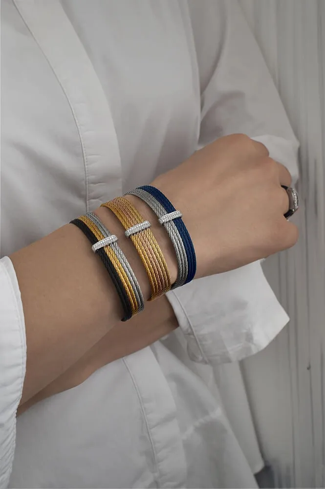ALOR Multi-Tone Cable Cuff with 18kt Gold & Diamonds 04-49-5632-11