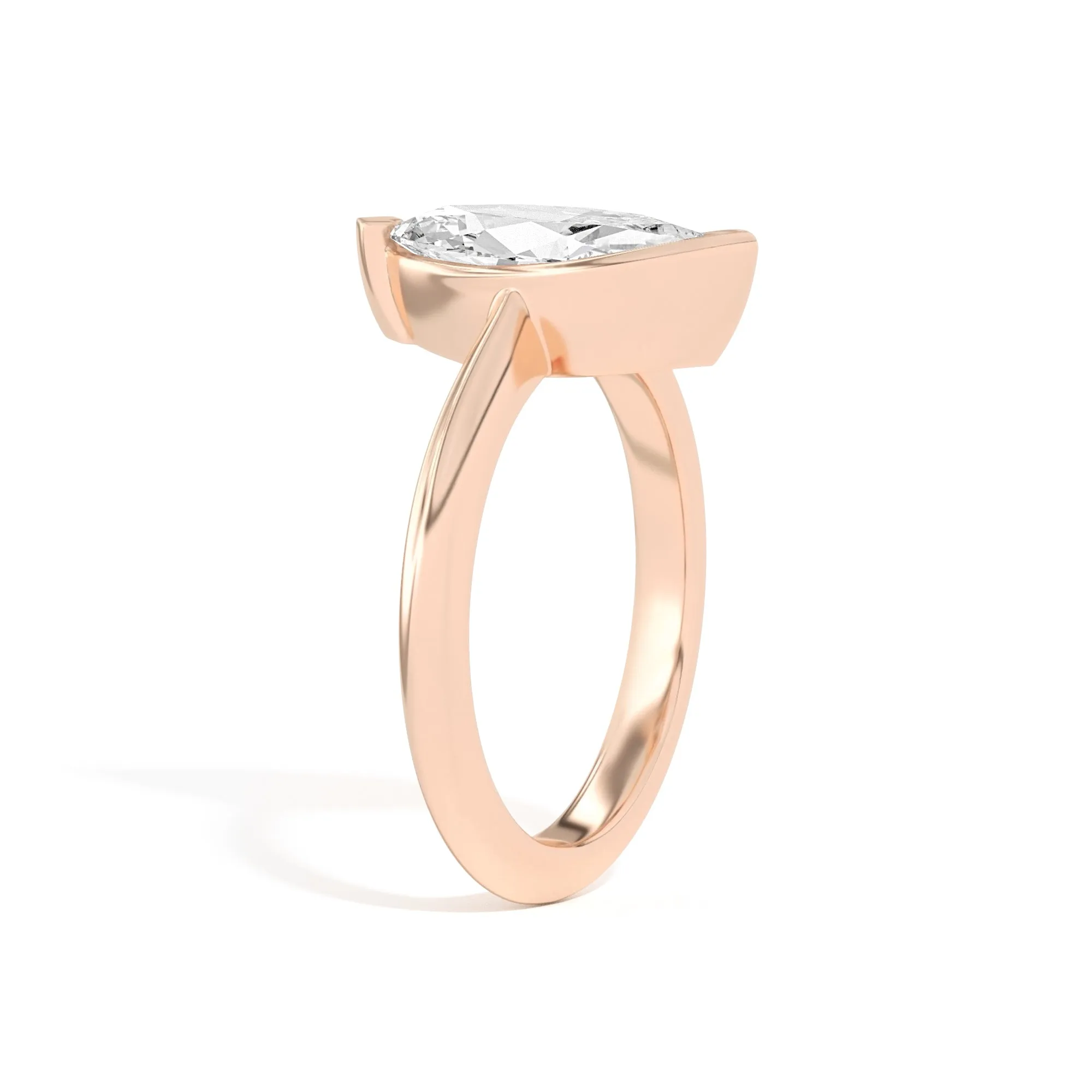 Ando Marquise Sloping Semi-Bezel Ring