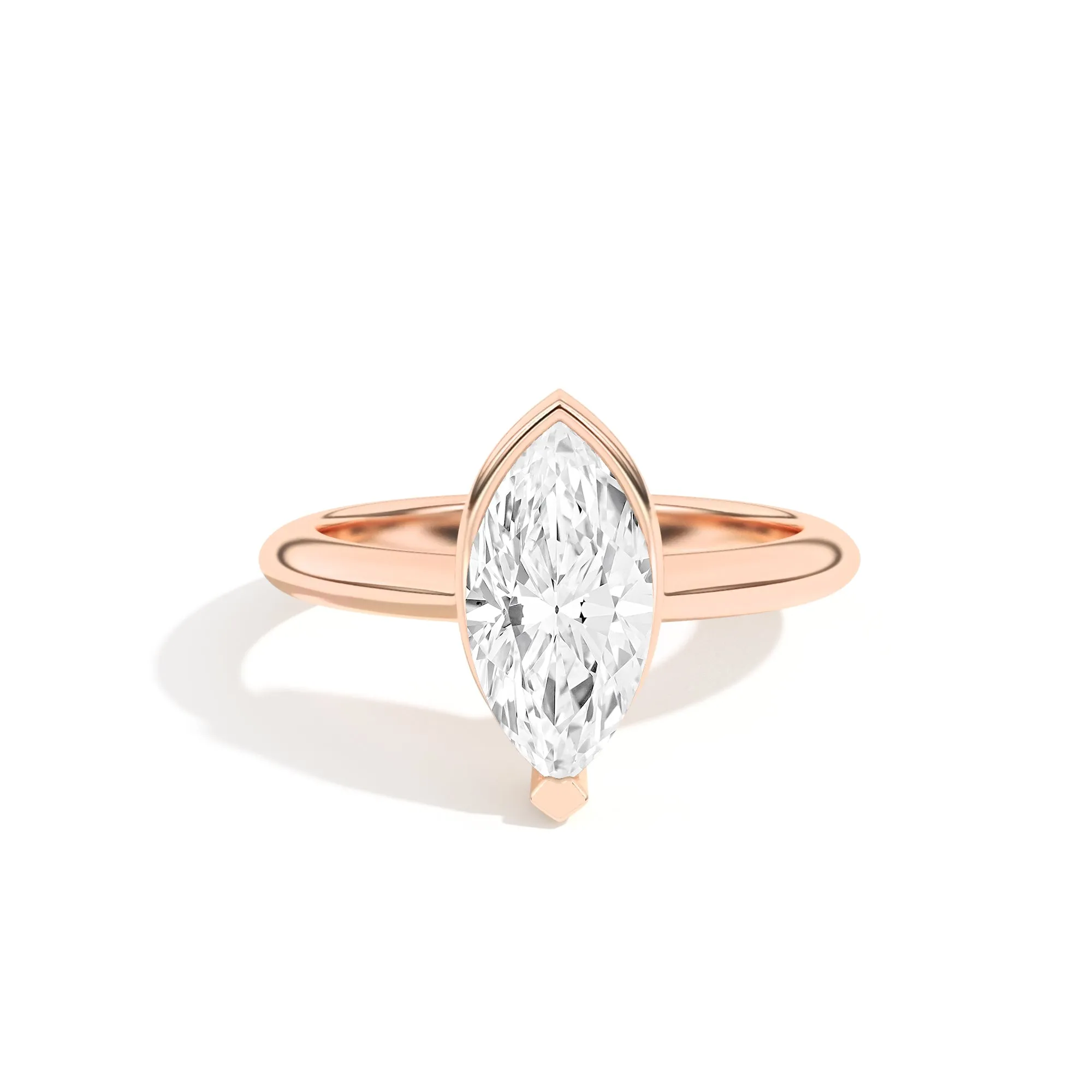 Ando Marquise Sloping Semi-Bezel Ring