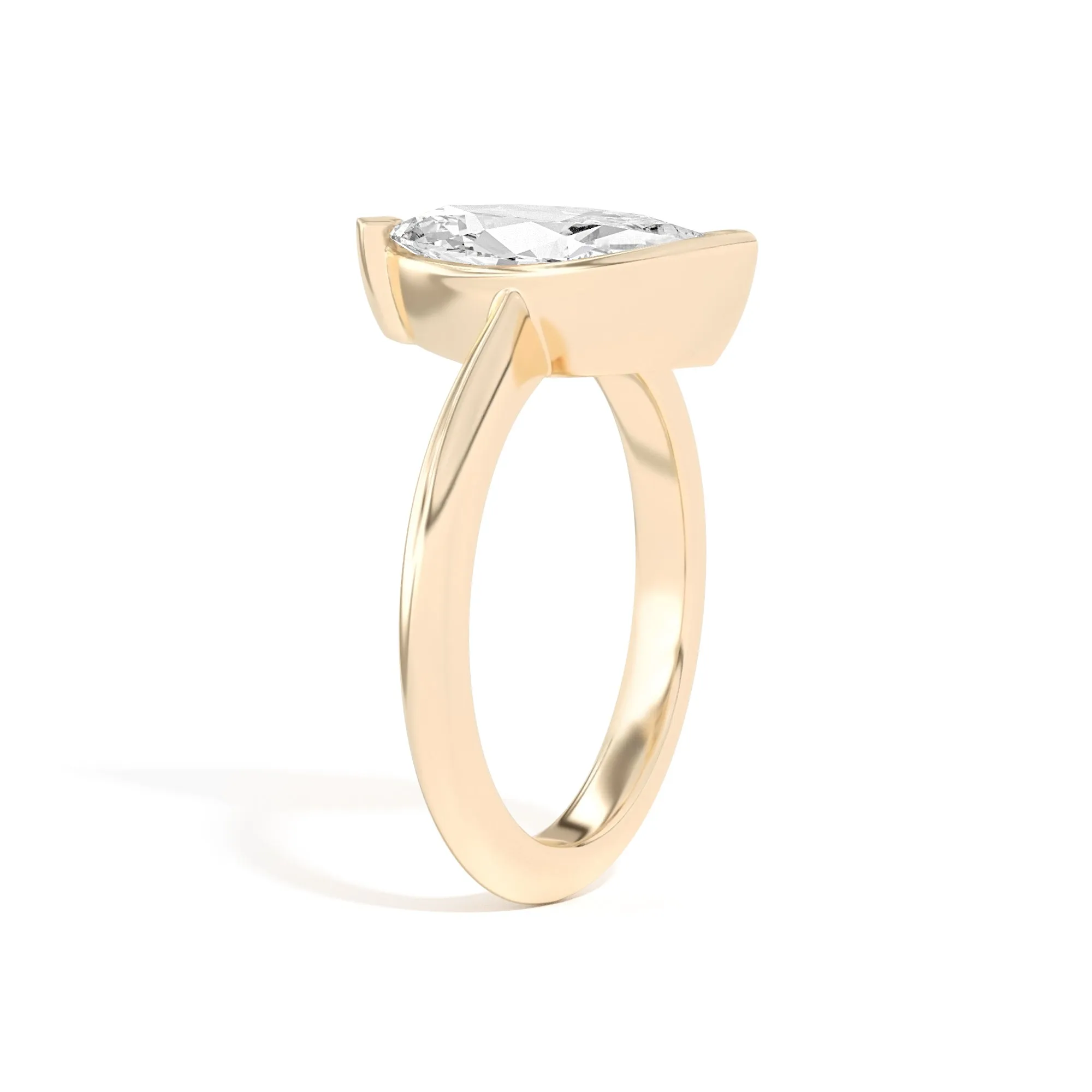 Ando Marquise Sloping Semi-Bezel Ring