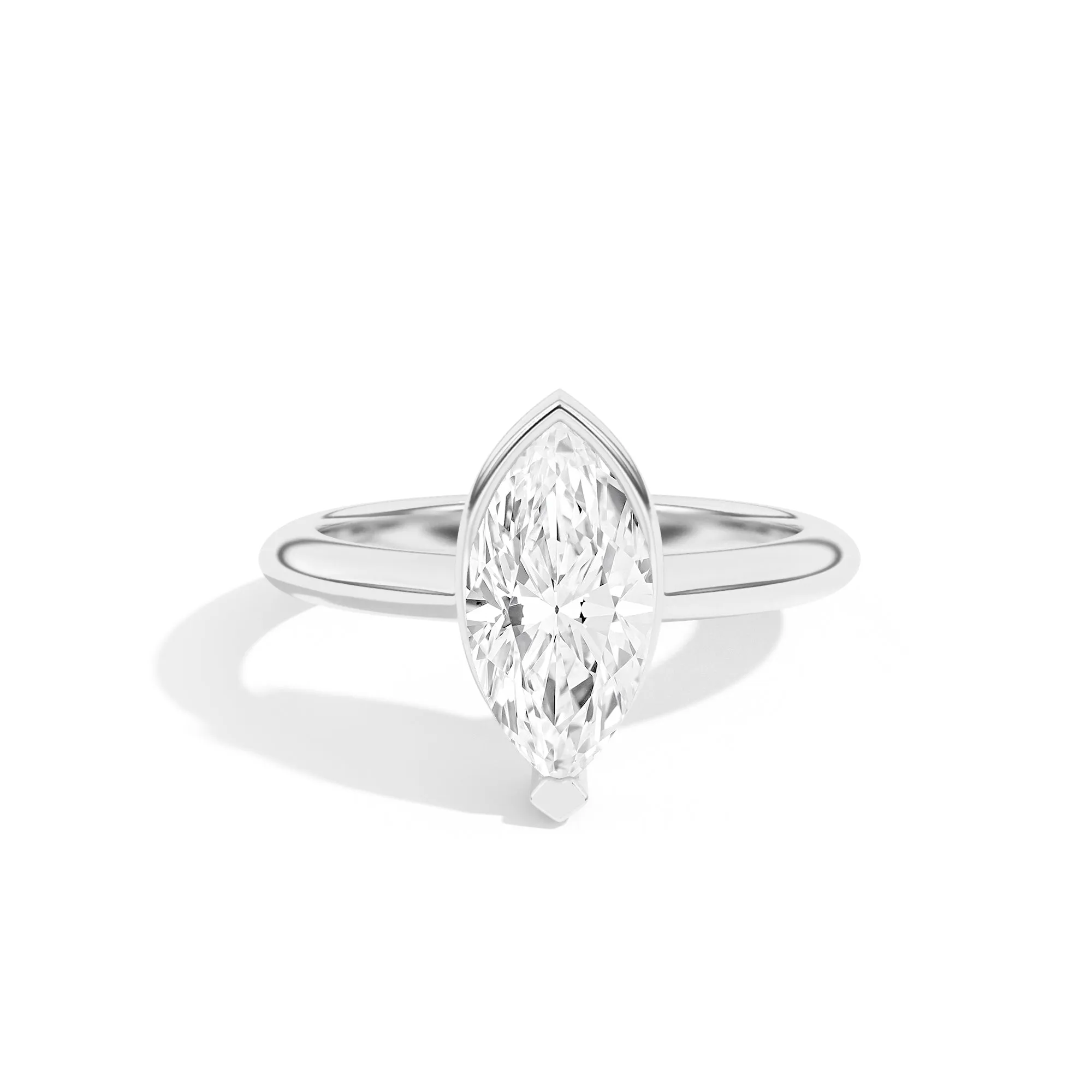 Ando Marquise Sloping Semi-Bezel Ring