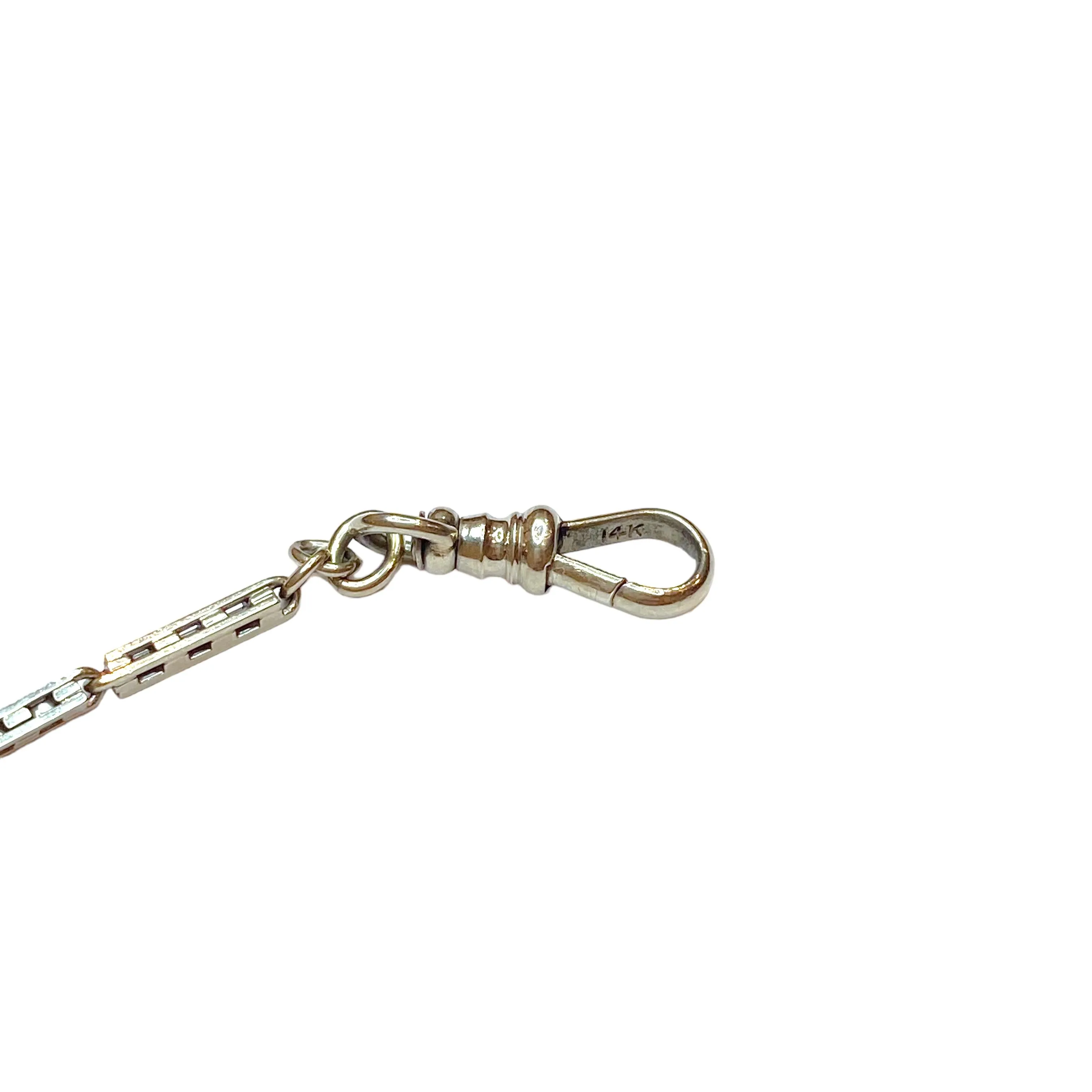 Antique 14K White Gold Watch Fob Chain