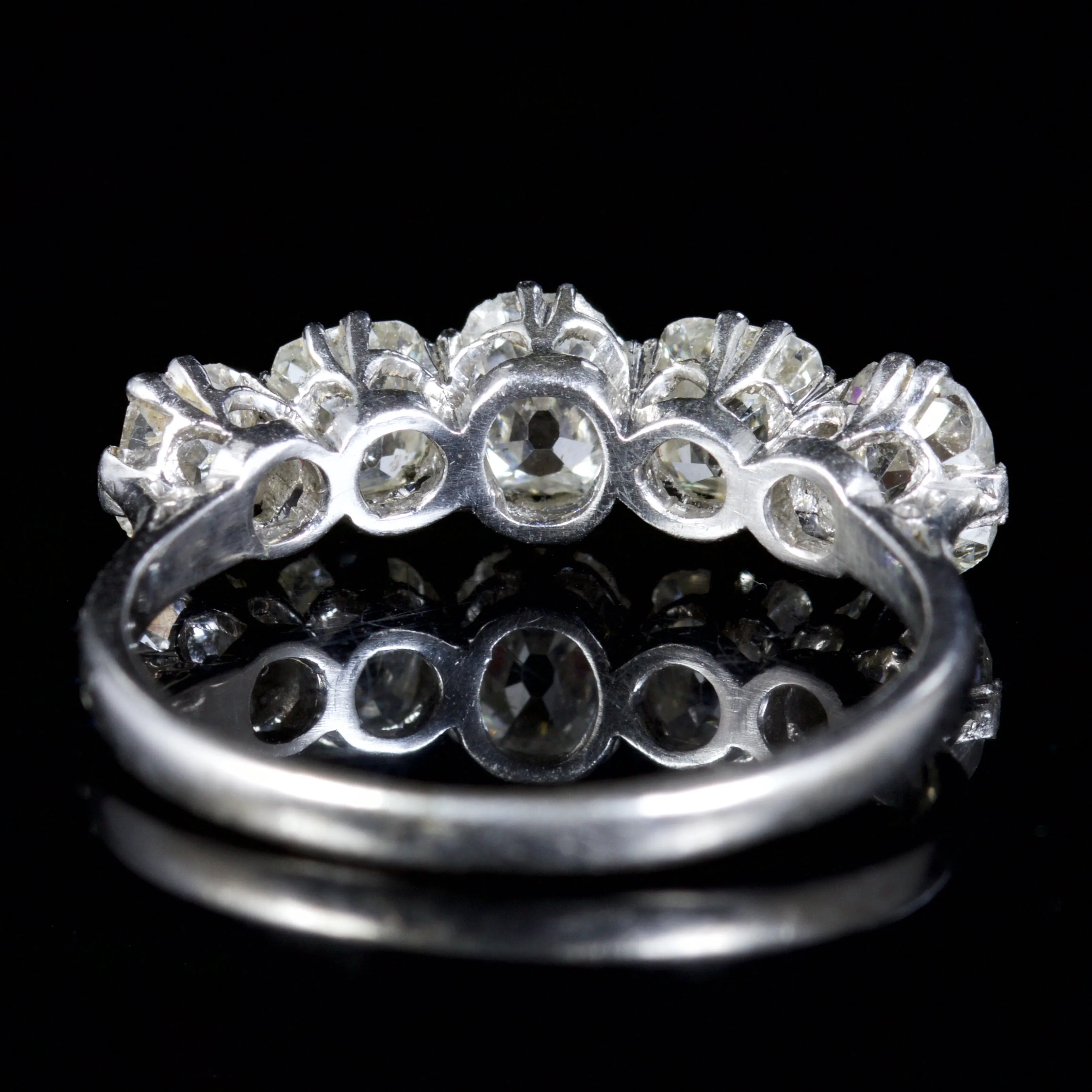 Antique Edwardian 5 Stone Diamond Ring 18Ct Fancy Cuts Circa 1915