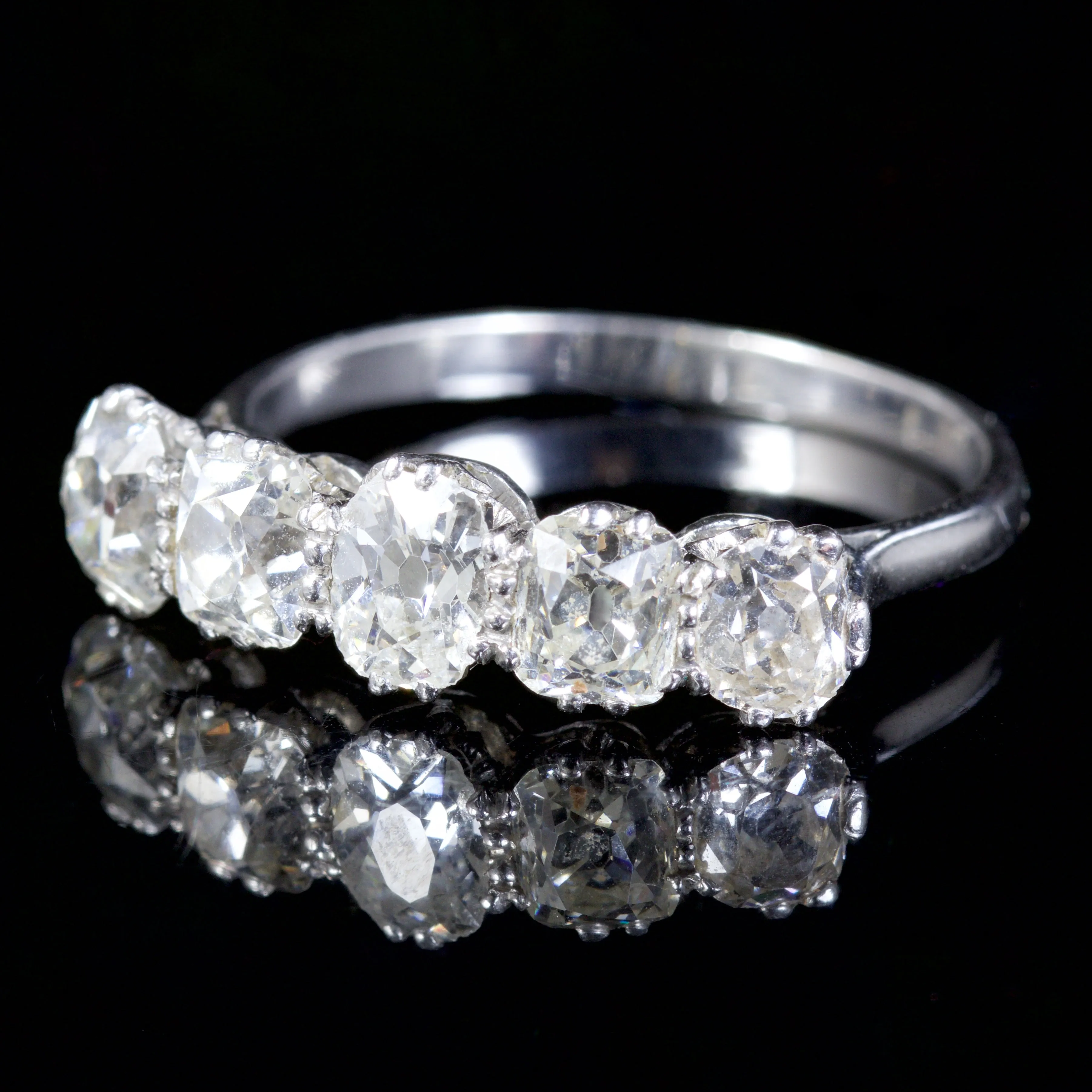 Antique Edwardian 5 Stone Diamond Ring 18Ct Fancy Cuts Circa 1915