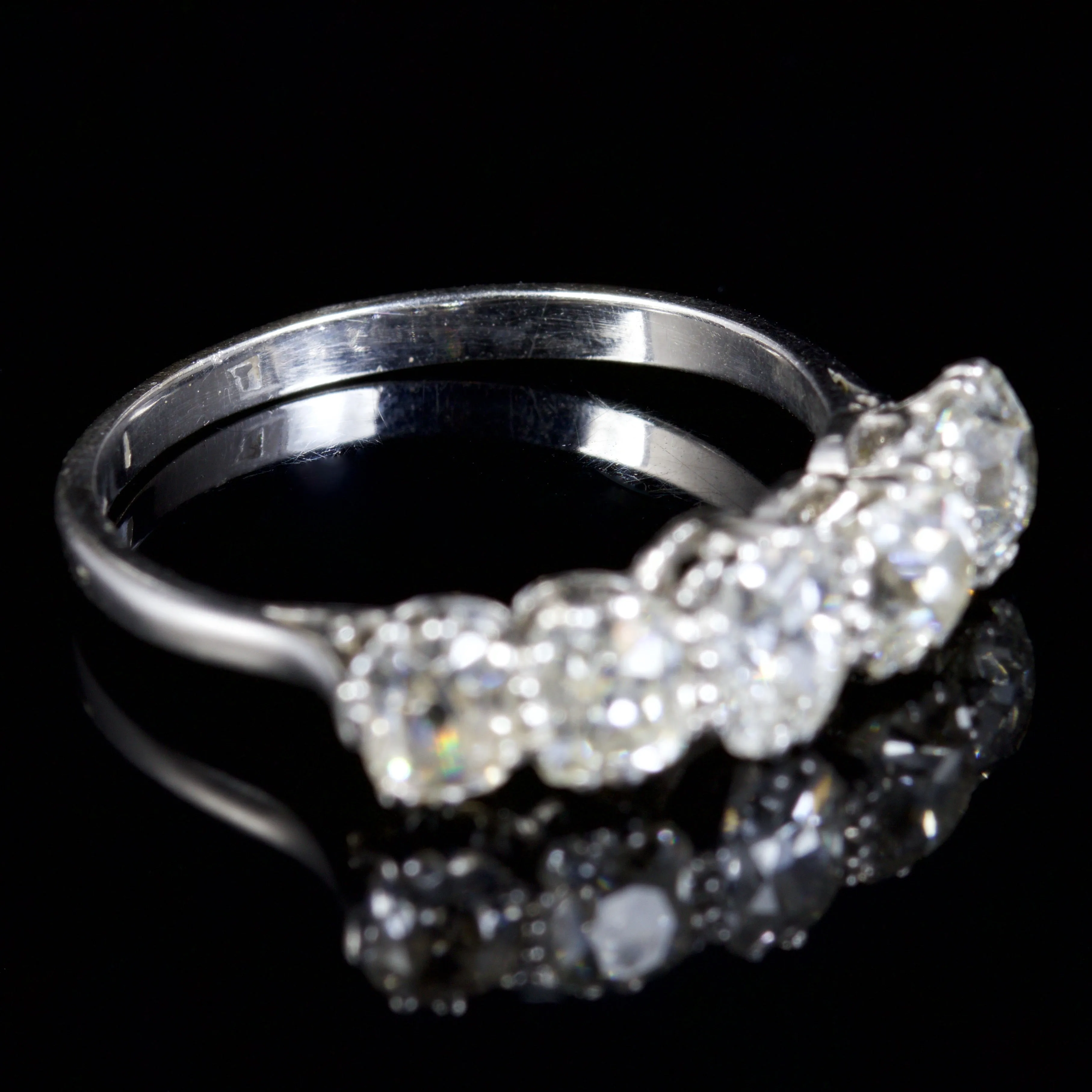 Antique Edwardian 5 Stone Diamond Ring 18Ct Fancy Cuts Circa 1915