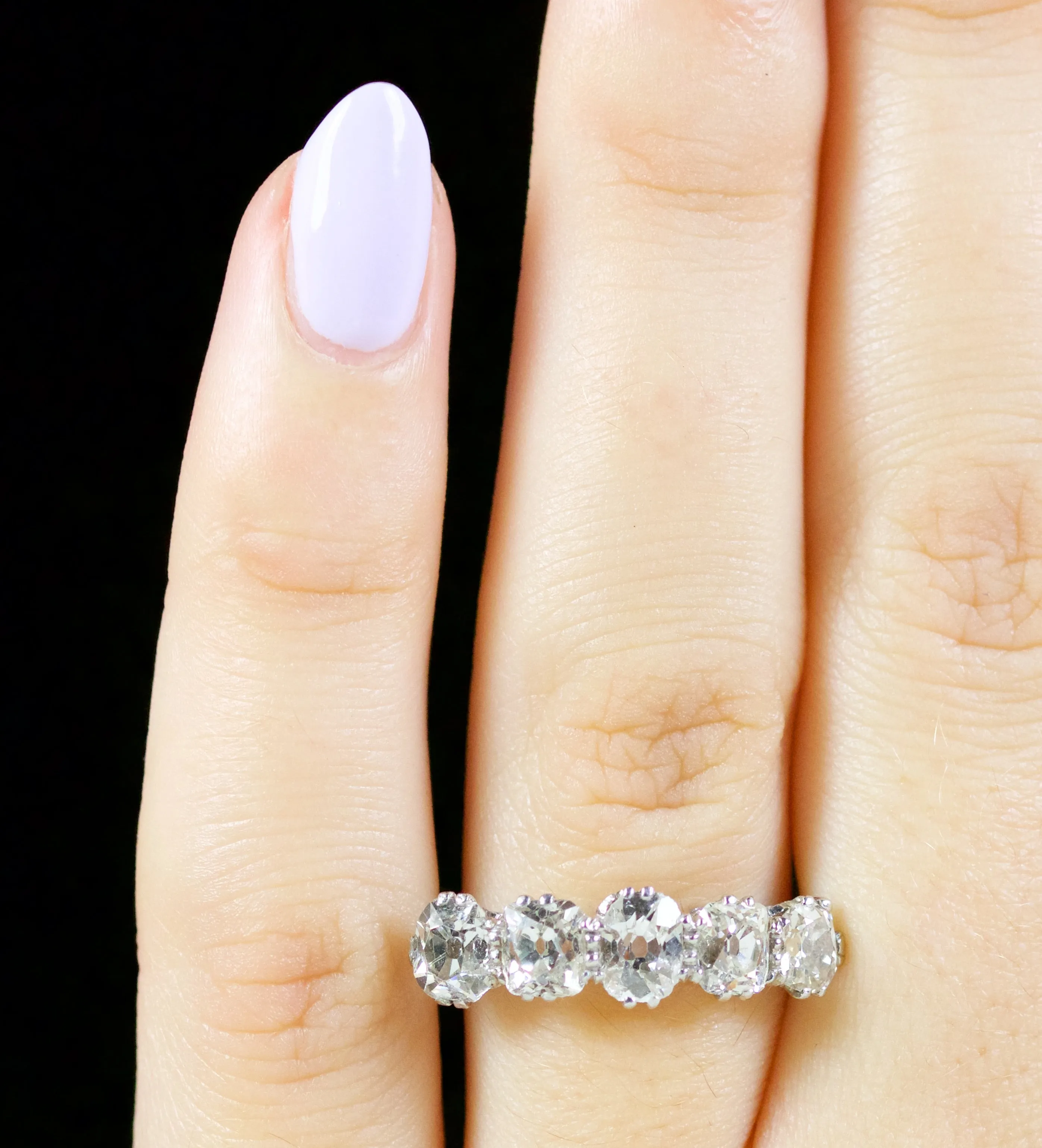 Antique Edwardian 5 Stone Diamond Ring 18Ct Fancy Cuts Circa 1915