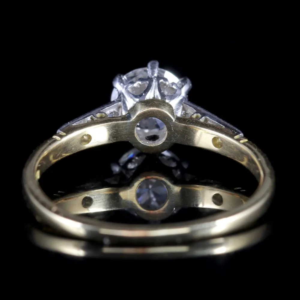 Antique Edwardian Diamond Ring Solitaire Engagement Ring Circa 1915