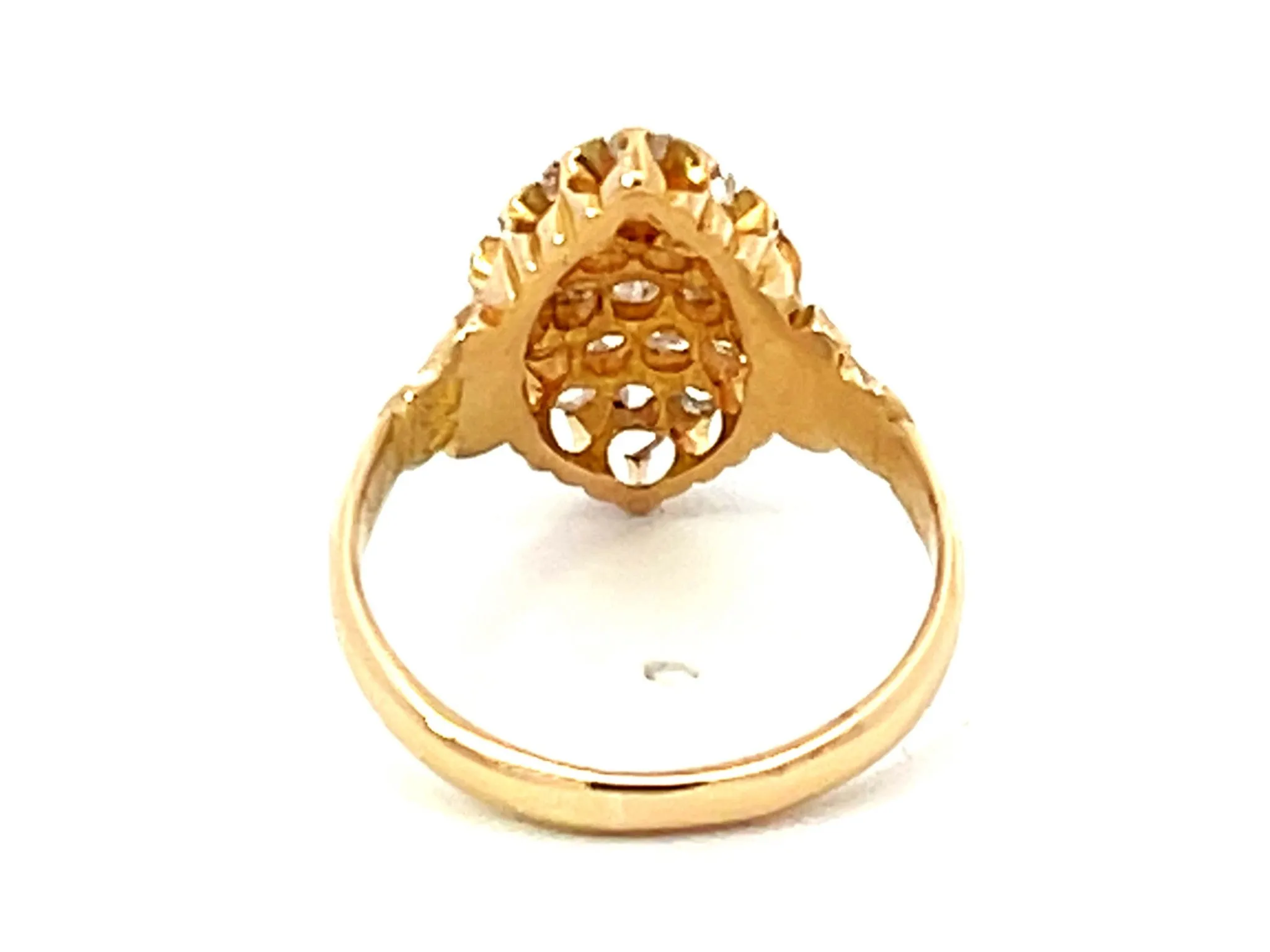 Antique European Rose Cut Diamond Ring in 18K Yellow Gold